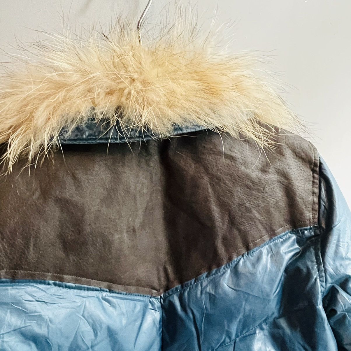 Fur Collar Leather Top Puffy
