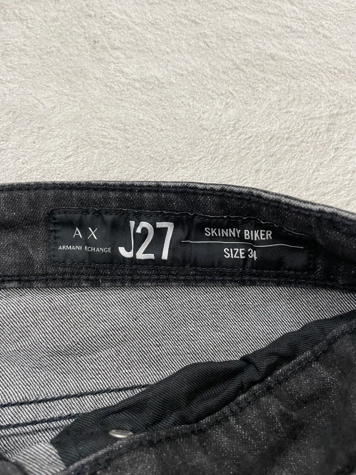 Armani Exchange Armani Exchange Black Biker Jeans w/ Ribbed Knee Panels LGB Size US 34 / EU 50 - 5 Thumbnail