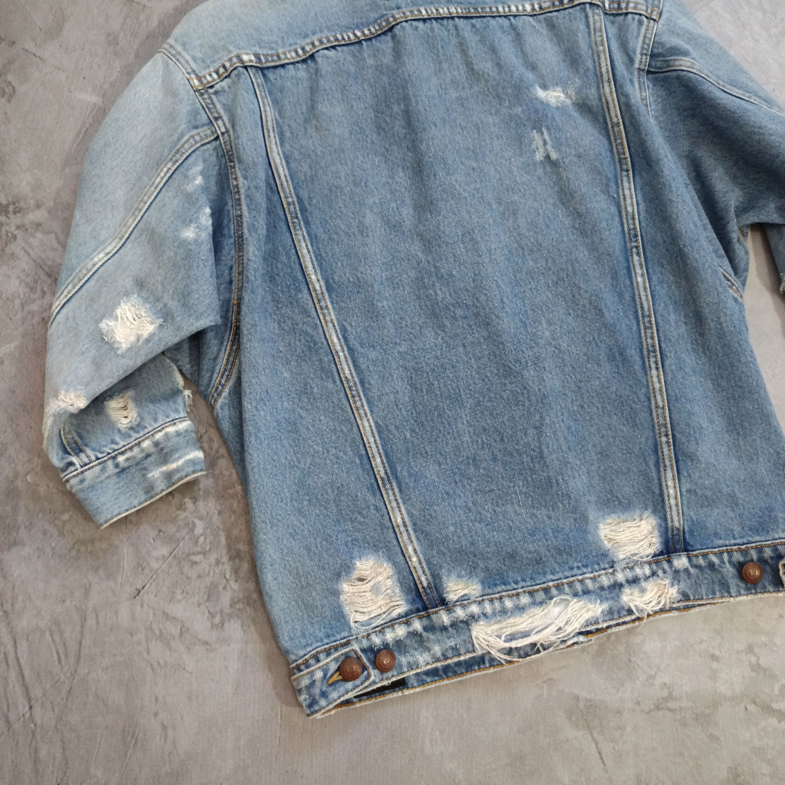 R13 R13 Distressed Trucker Jacket Size US XS / EU 42 / 0 - 4 Thumbnail