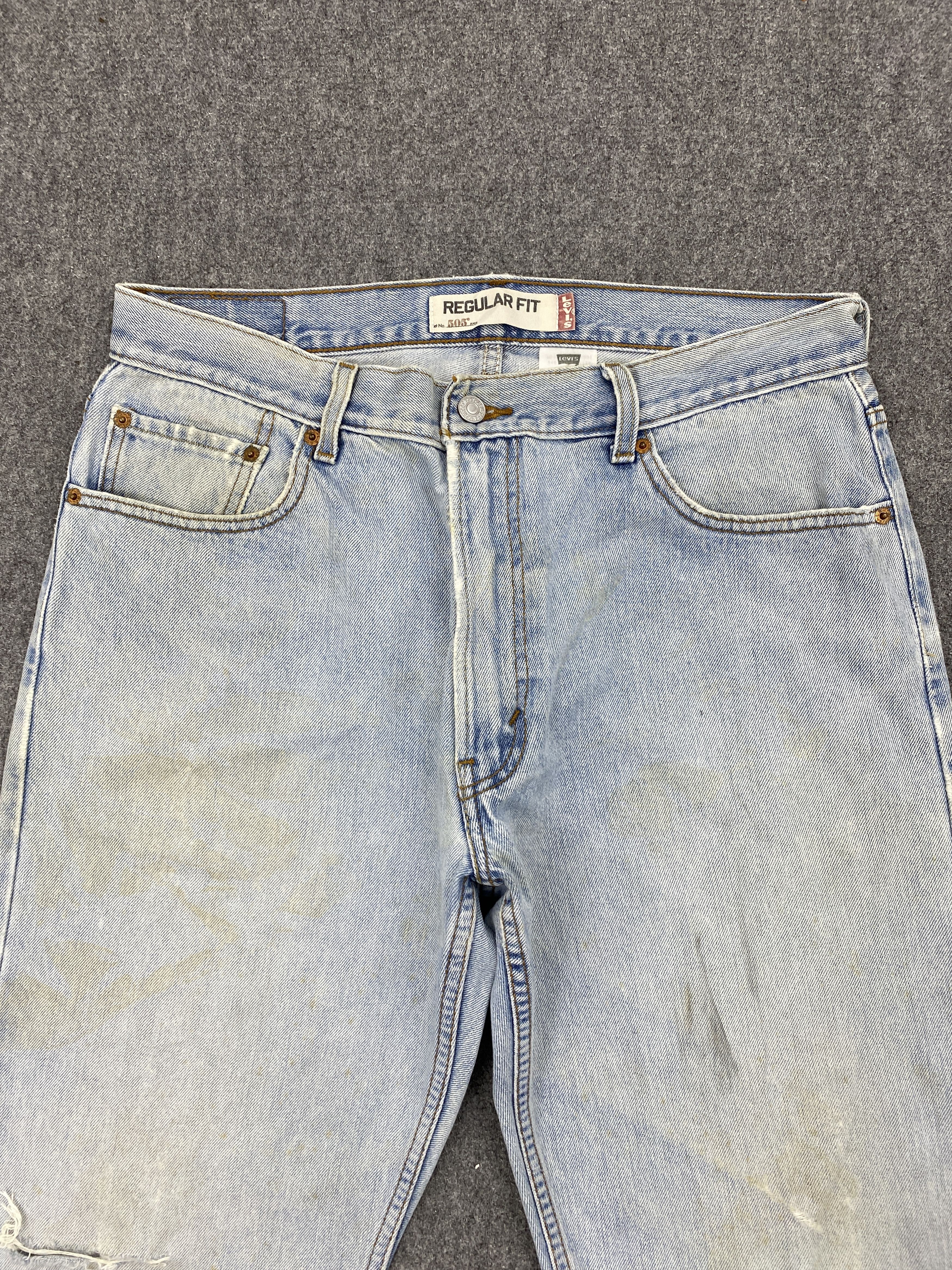 Levi's × Vintage Vintage Levis 505 Light Washed Blue Jeans DP2606 Size US 33 - 2 Thumbnail