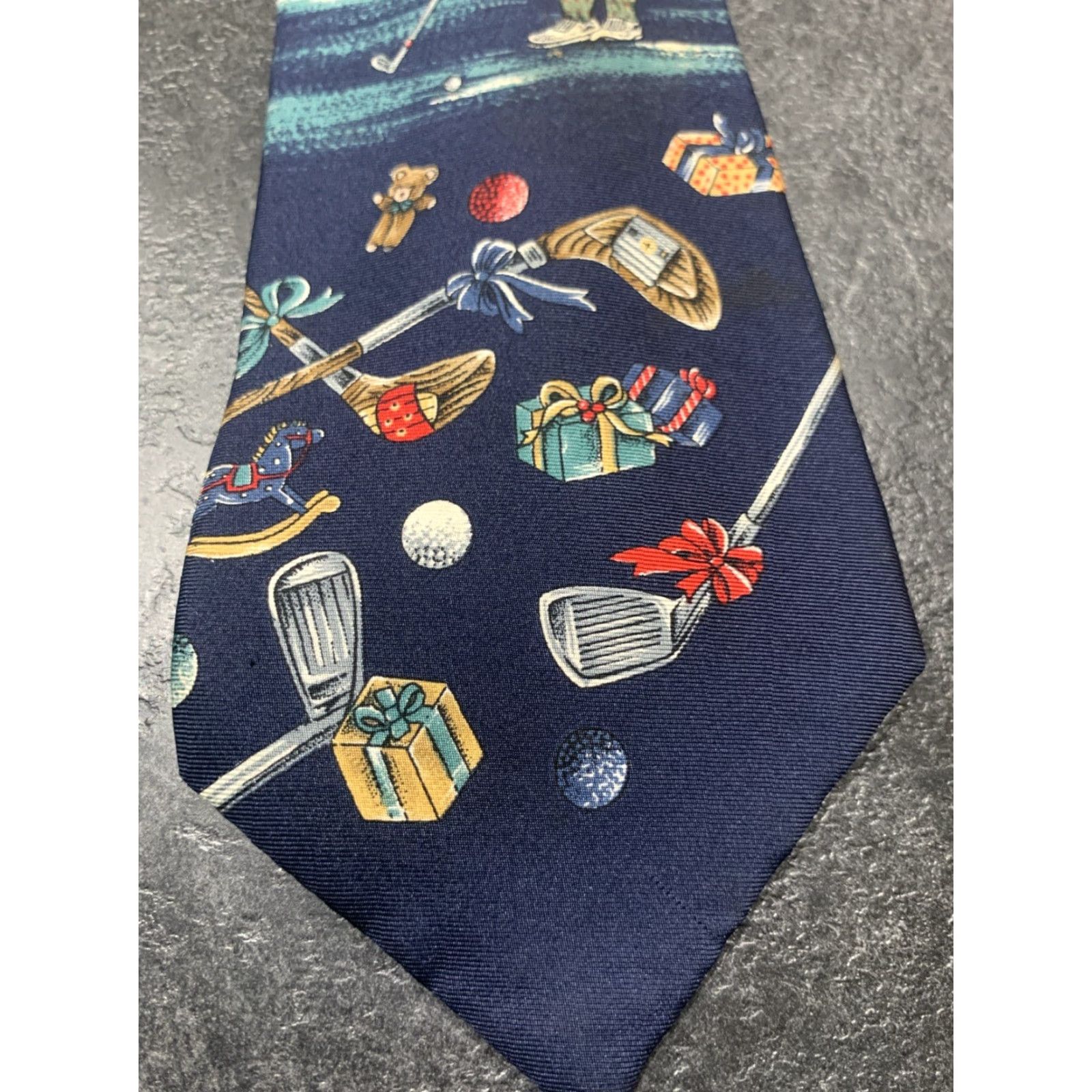 Vintage VINTAGE Studio Silk Tie Golf Blue Italy Mens Size ONE SIZE - 2 Thumbnail