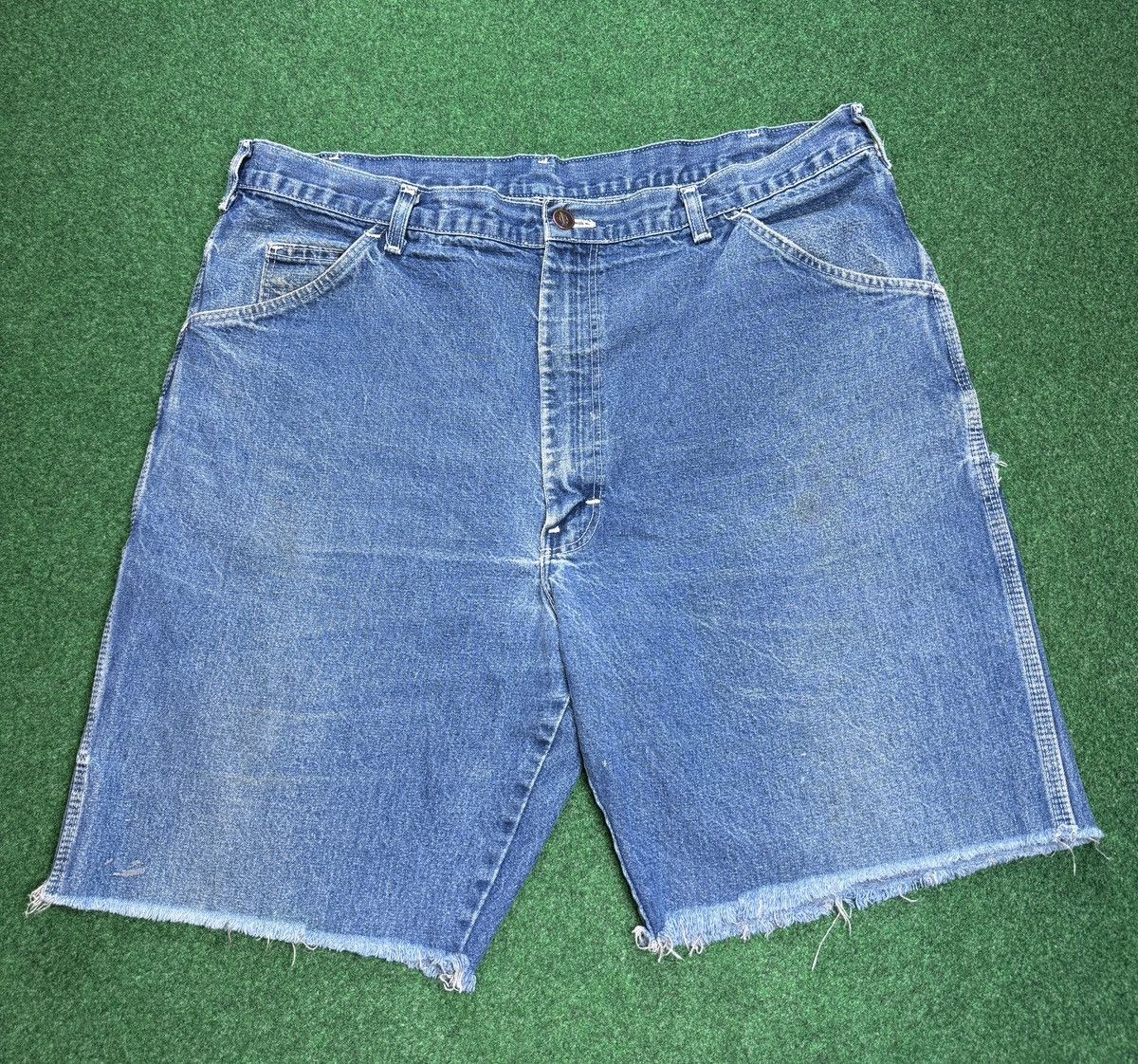 Dickies × Vintage Vtg 70s Dickies Cutoff Jorts Baggy Talon Zipper Denim Shorts Size US 38 / EU 54 - 3 Thumbnail