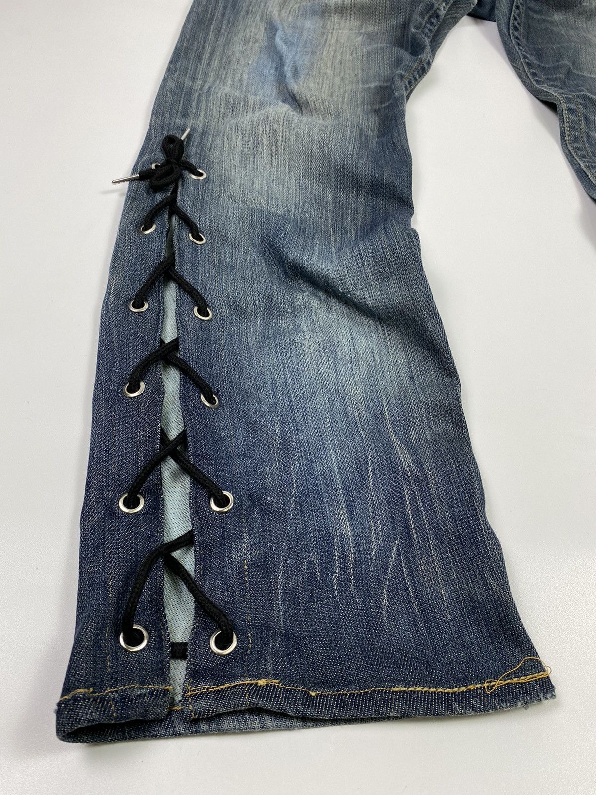 If Six Was Nine × Japanese Brand × Le Grande Bleu (L.G.B.) lace up avail jeans pant ifsixwasnine vkei style Size US 34 / EU 50 - 3 Thumbnail