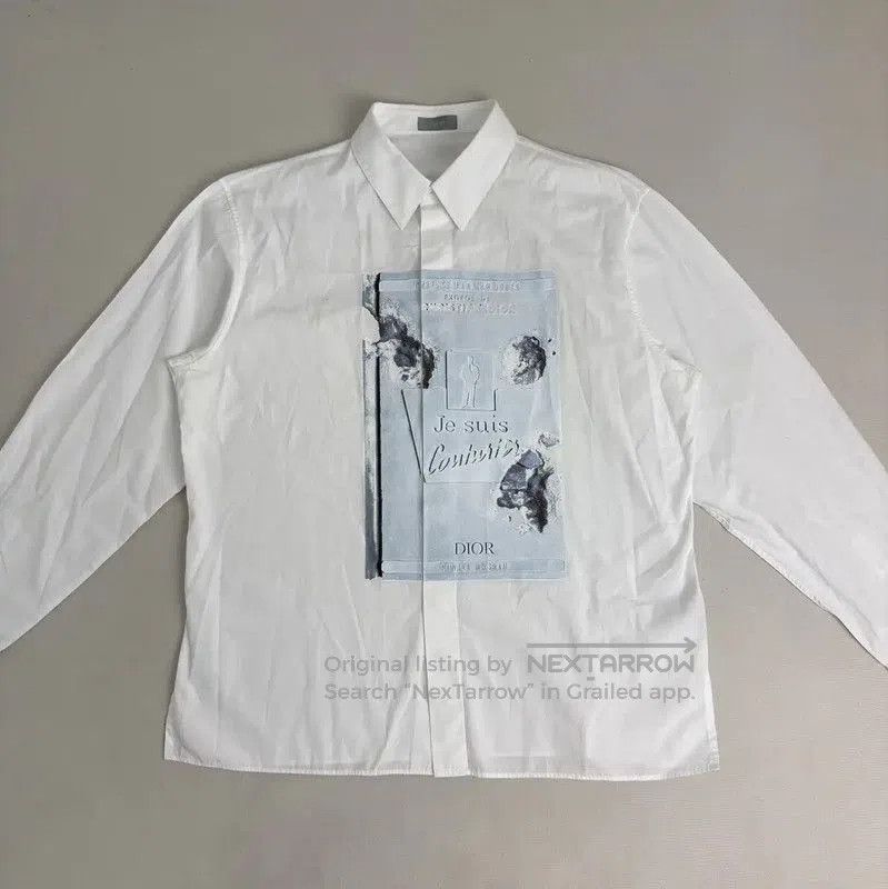 Dior Dior White Cotton Long Sleeve Men's Shirt . Size US L / EU 52-54 / 3 - 1 Thumbnail