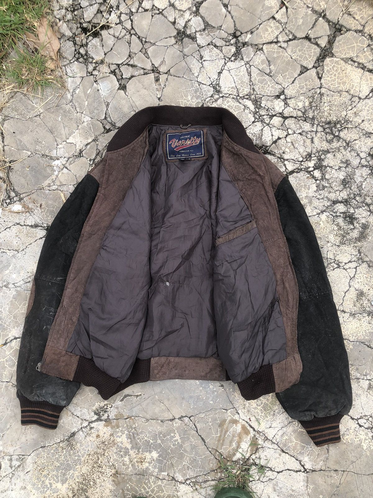 Vintage Vintage Leather Suede Fullzip Varsity Jacket Size US XL / EU 56 / 4 - 4 Thumbnail