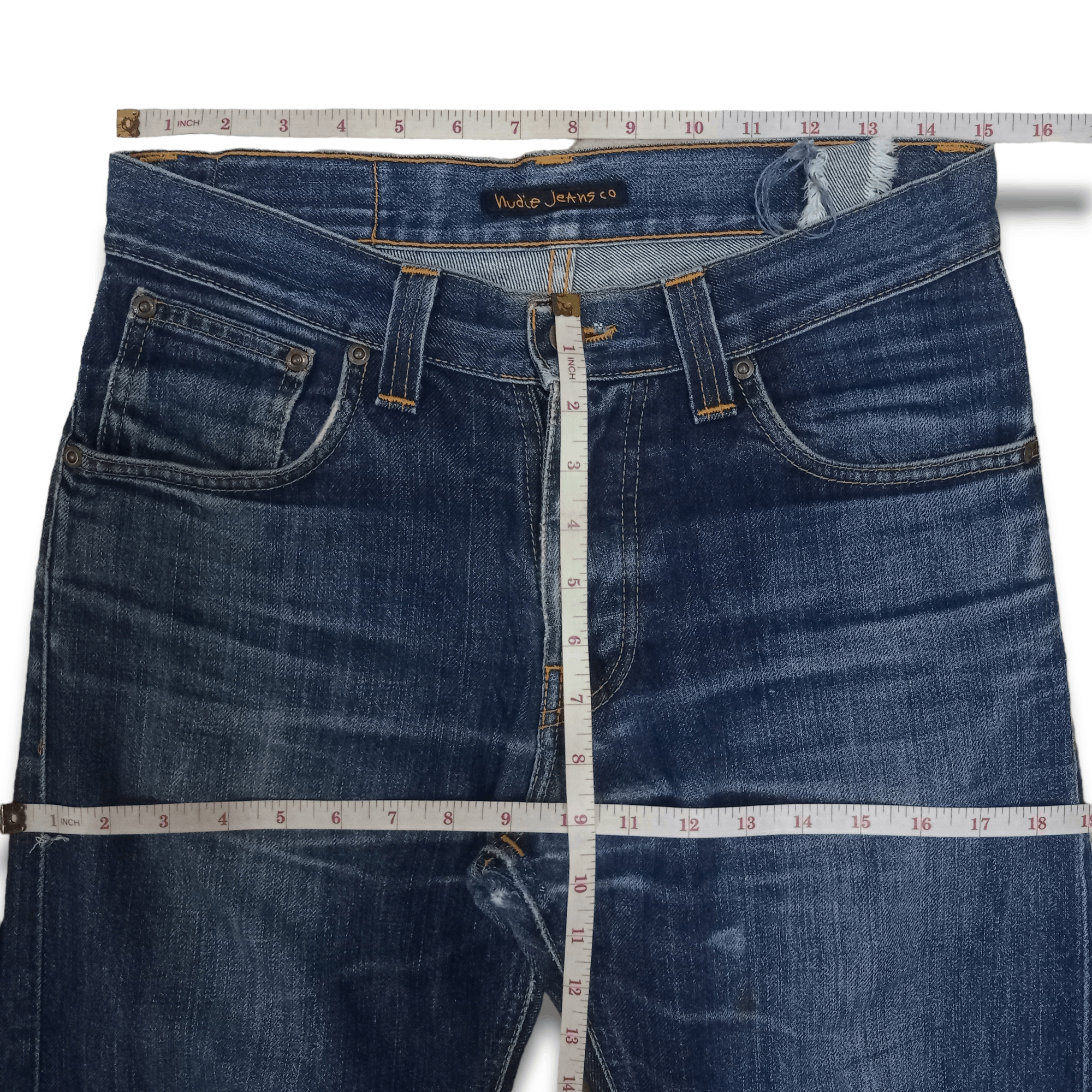 Nudie Jeans Vintage Nudie Button Fly Blue Wash Ripped Style Jeans 30x31 Size US 30 / EU 46 - 11 Thumbnail