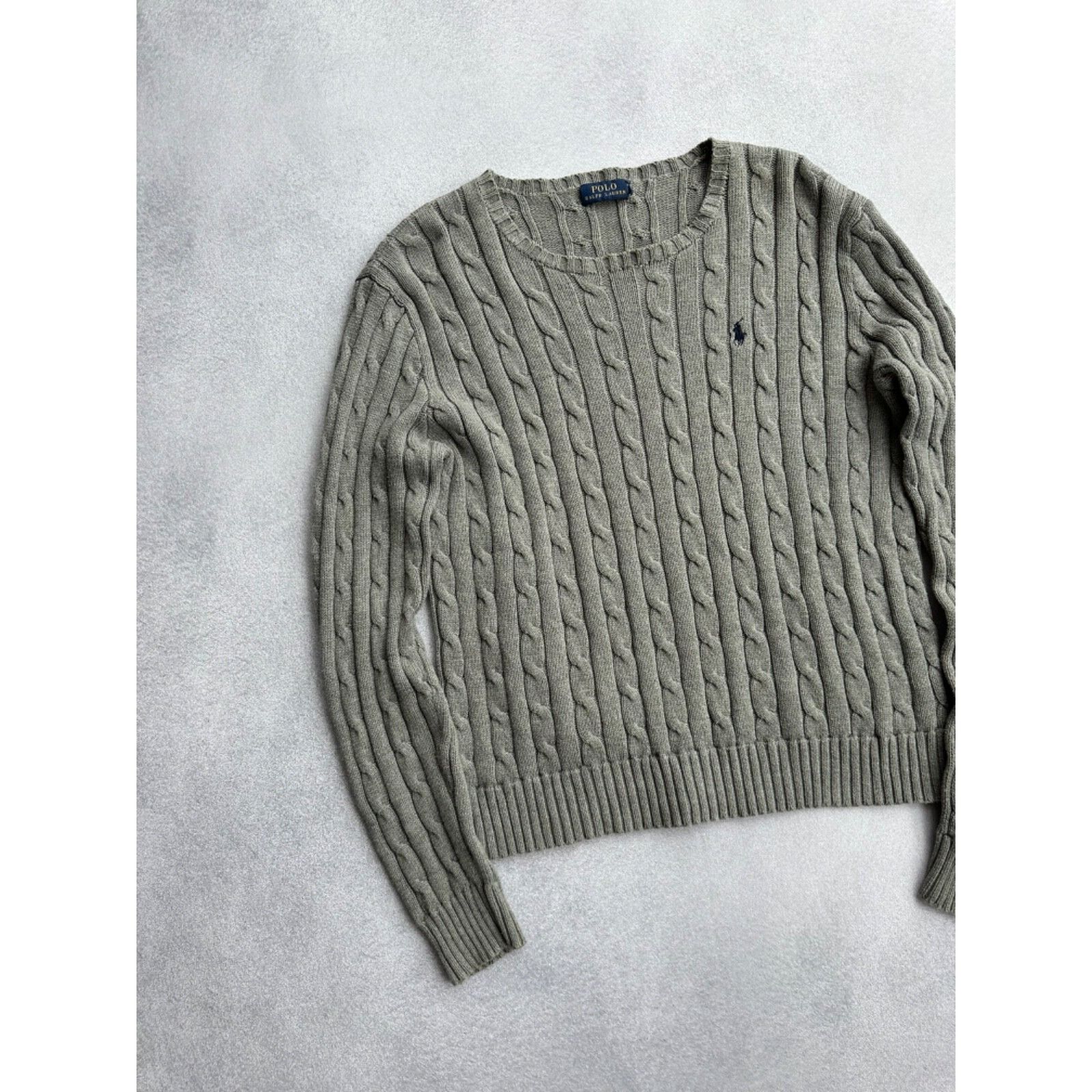 Polo Ralph Lauren VTG Polo Ralph Lauren Cable Knit Woman Dark Grey Sweater Size US L / EU 52-54 / 3 - 2 Thumbnail