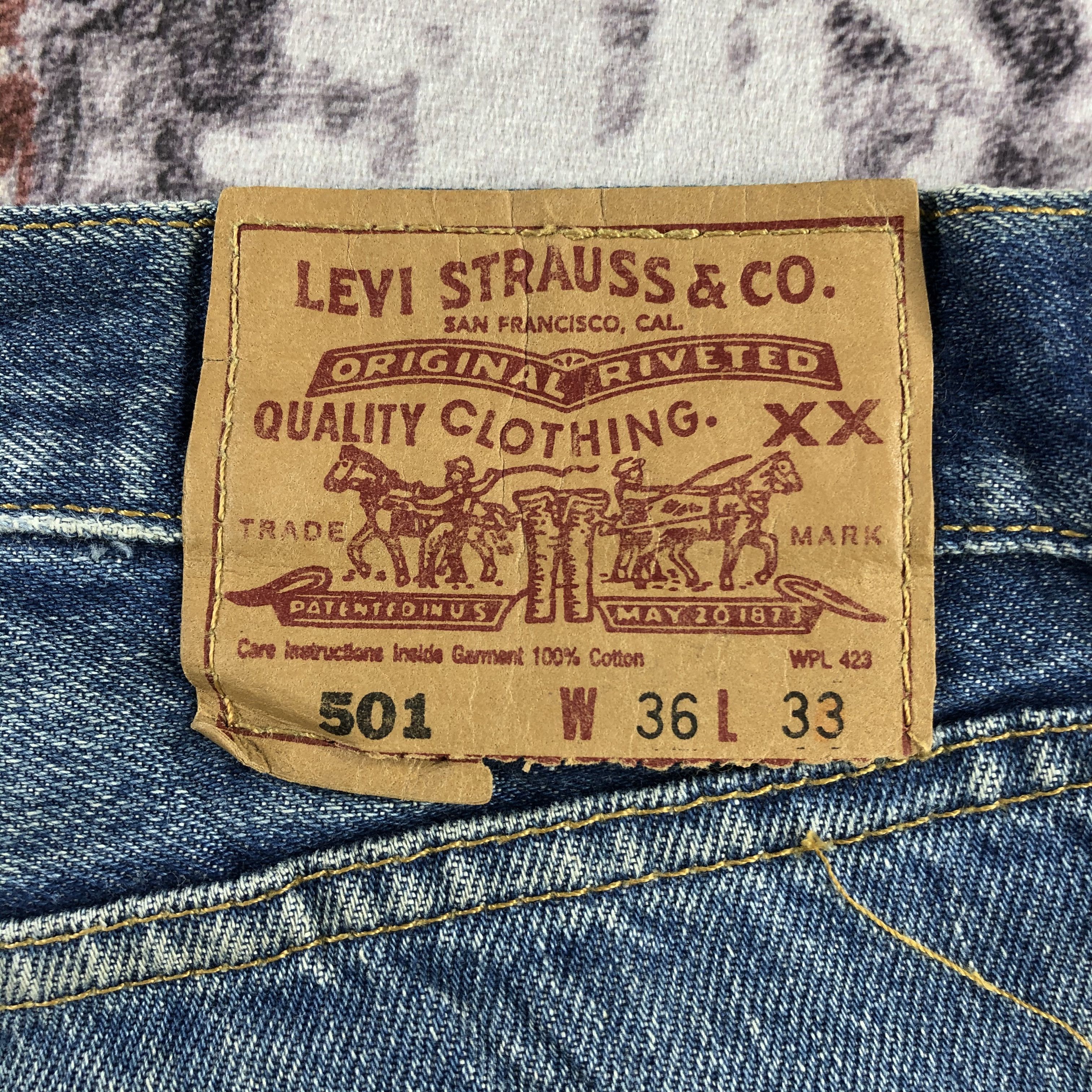 Levi's 90s Vintage Blue Wash Levis 501 Jeans-JM2937 Size US 36 / EU 52 - 6 Thumbnail