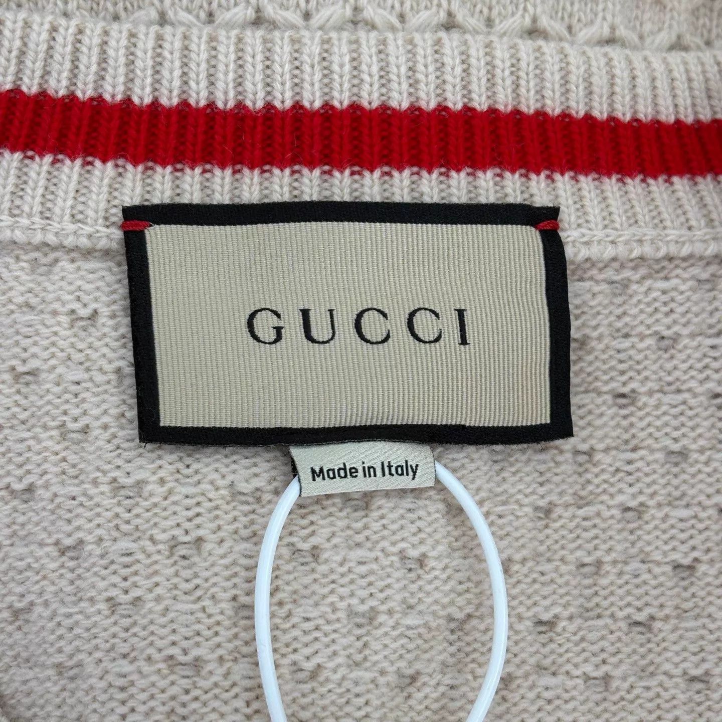 Gucci Gucci Beige Printed Openwork Knit Sweater M New Size US M / EU 48-50 / 2 - 3 Thumbnail