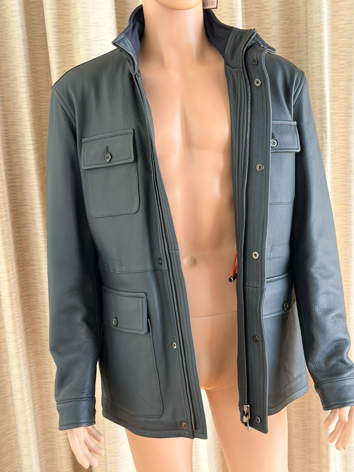 Isaia Napolii New ISAIA NAPOLI Men Deerskin Field Leather Coat Jacket $8K Size US L / EU 52-54 / 3 - 1 Thumbnail