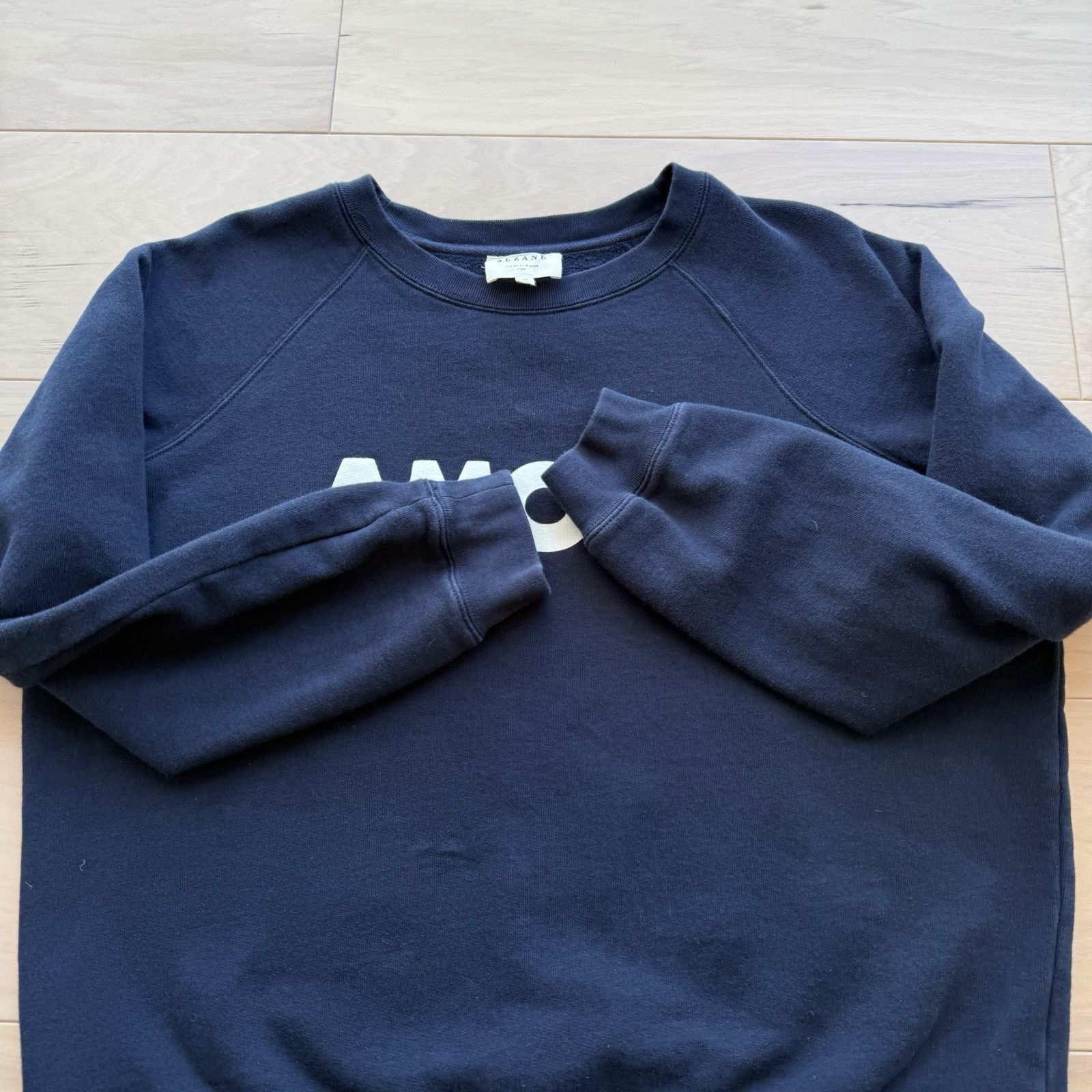 Sezane Sezane Amour Sweatshirt Women's M Navy Crew Fleece Pullover Size M / US 6-8 / IT 42-44 - 4 Thumbnail