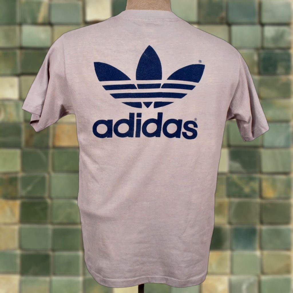 Adidas ADIDAS TShirt Men 80s Grey Trefoil Vintage Cotton Blend Graphic Tee Size M Size US M / EU 48-50 / 2 - 1 Thumbnail