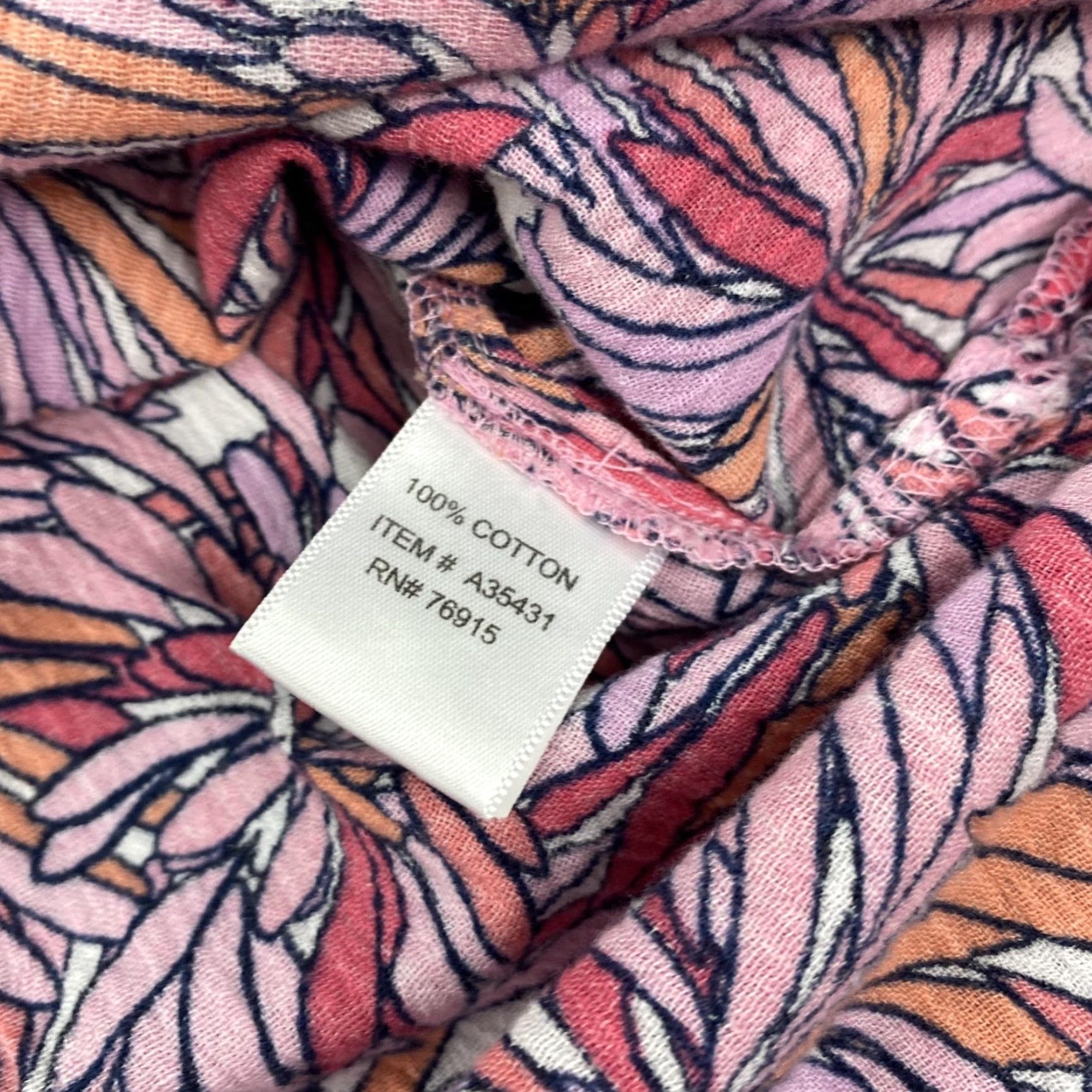 Vintage VINTAGE Appleseed's Shirt Womens 2X Pink Floral Button-Up 3/4 Sleeve Roll Tab Blouse Womens Size XXL / US 16-18 / IT 52-54 - 6 Thumbnail