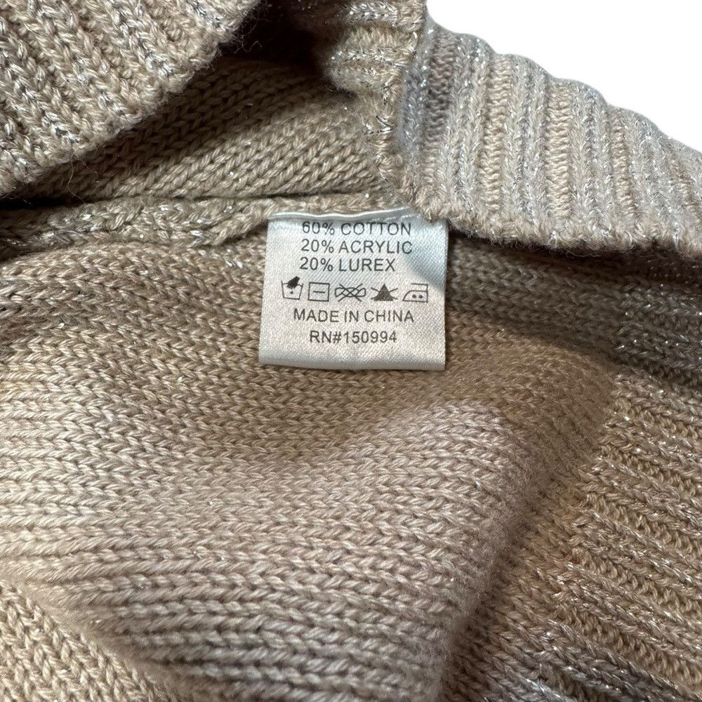 Other Belldini V-neck Lace Back Golden Sparks Knit Sweater Size L Size L / US 10 / IT 46 - 8 Thumbnail