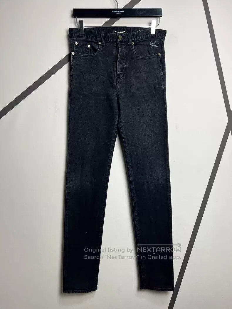 Saint Laurent Paris Saint Laurent Paris Embroidered Signature Black Basic Deni Size US 30 / EU 46 - 1 Thumbnail