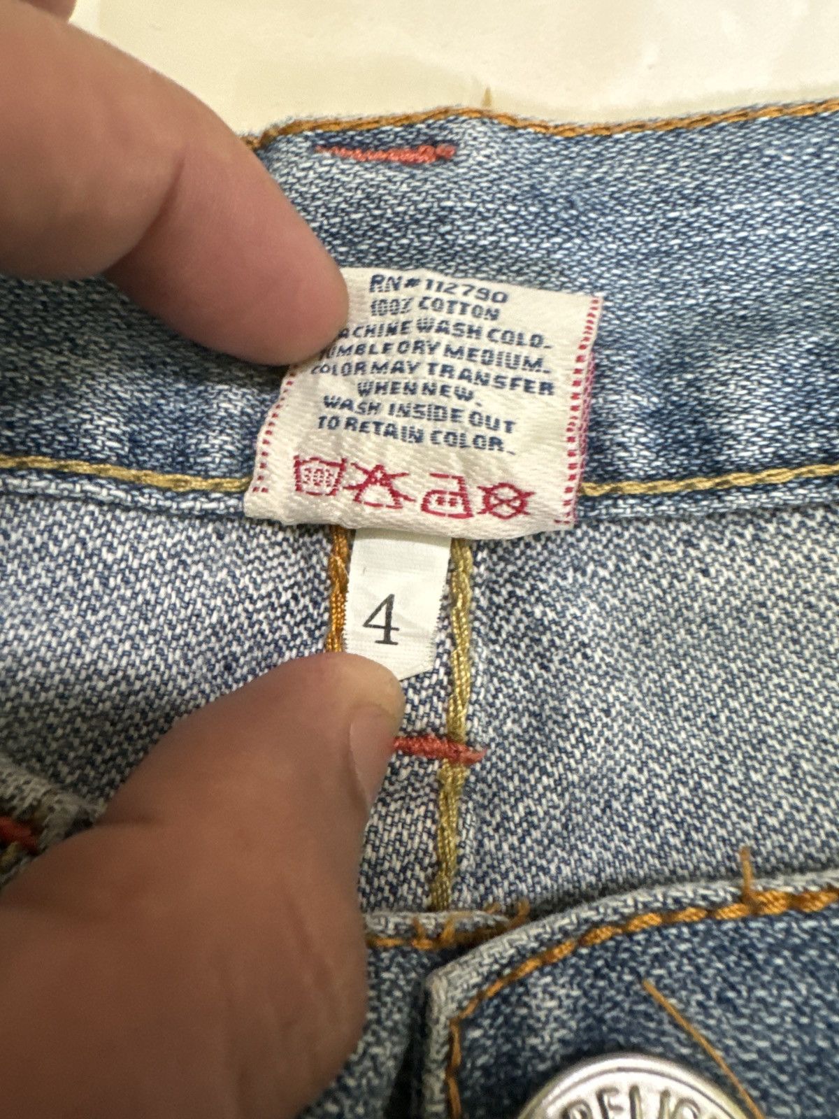 True Religion × Vintage TRUE RELIGION JOEY BIGT SPİRAL CUT DENIM JEANS Size US 31 - 14 Thumbnail