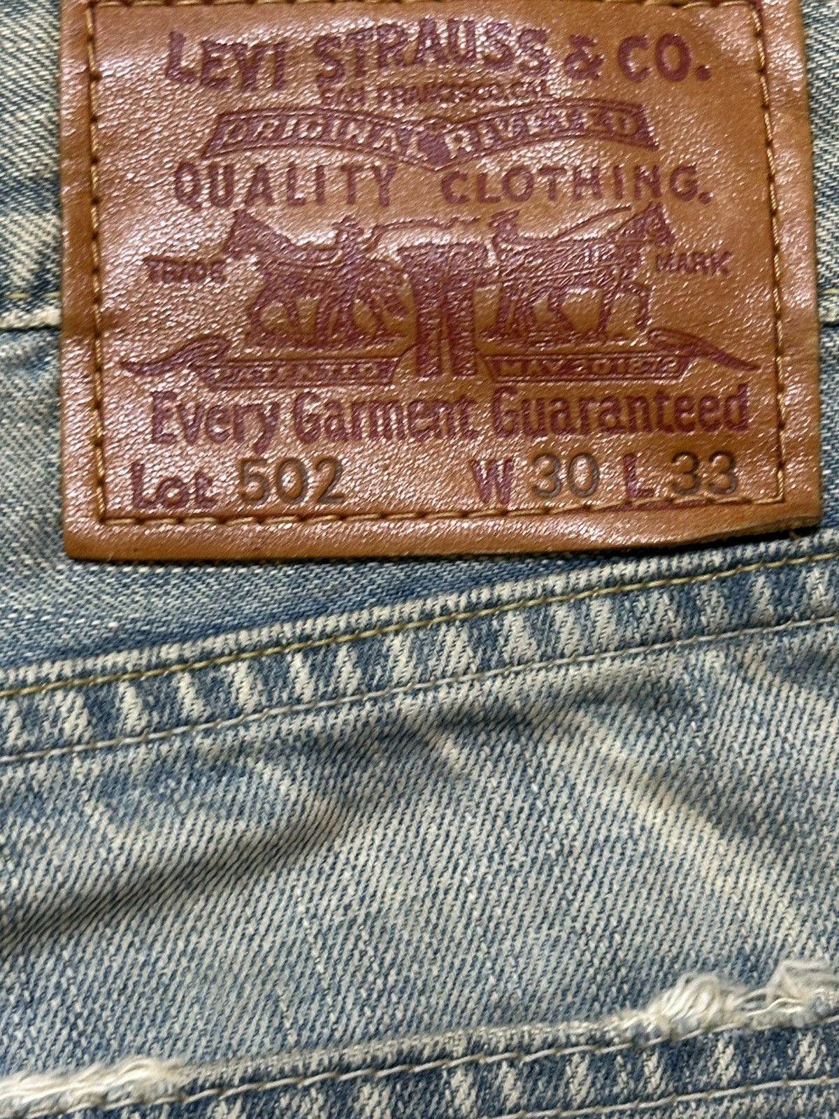 Levi's Vintage 90s Levis 502 Mud Faded Wash Distress Baggy Jeans Size US 31 - 9 Thumbnail