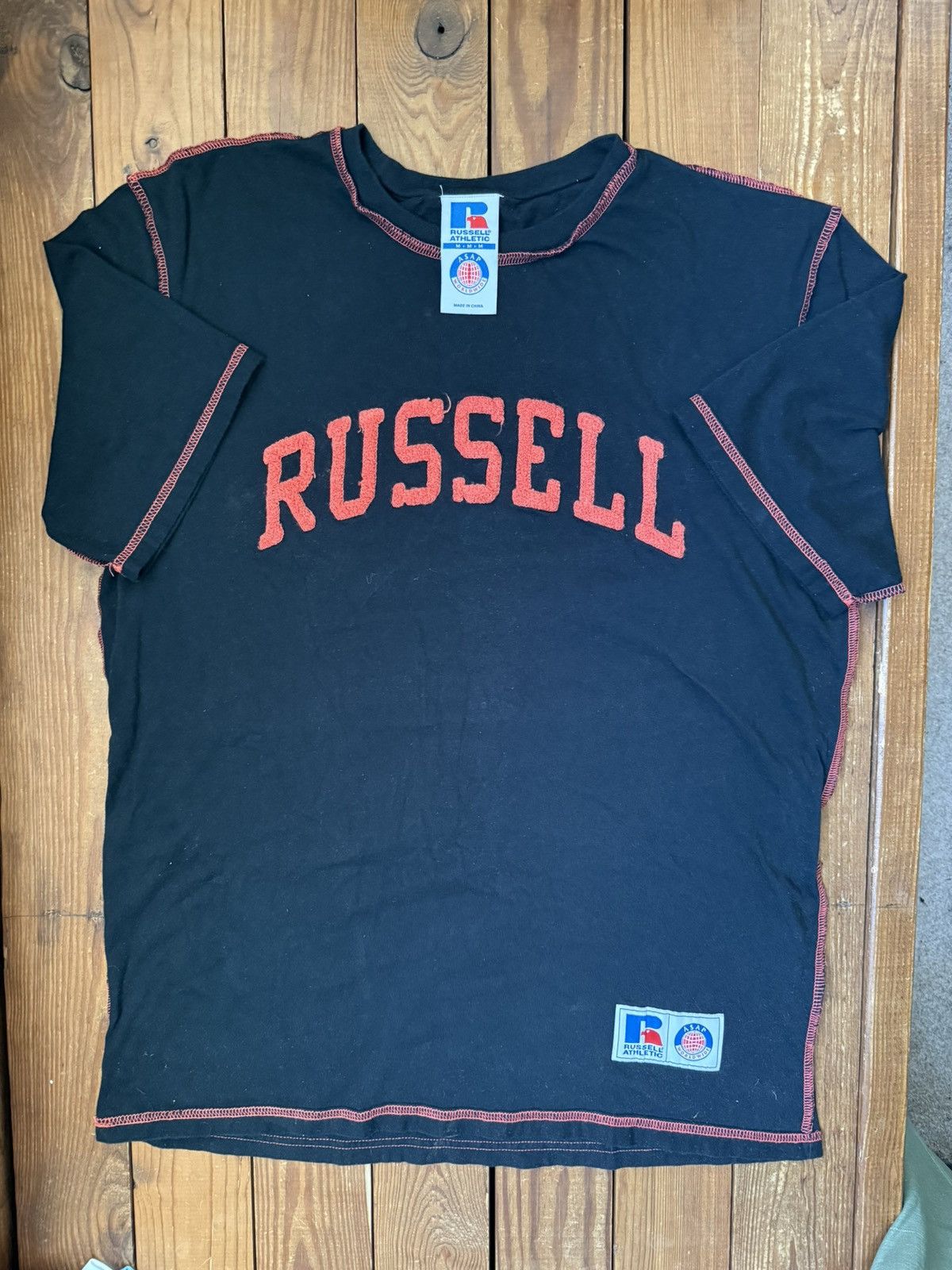A$AP Rocky × AWGE × Russell Athletic ASAP x Russell Athletic Black Tee Shirt Size US M / EU 48-50 / 2 - 1 Thumbnail