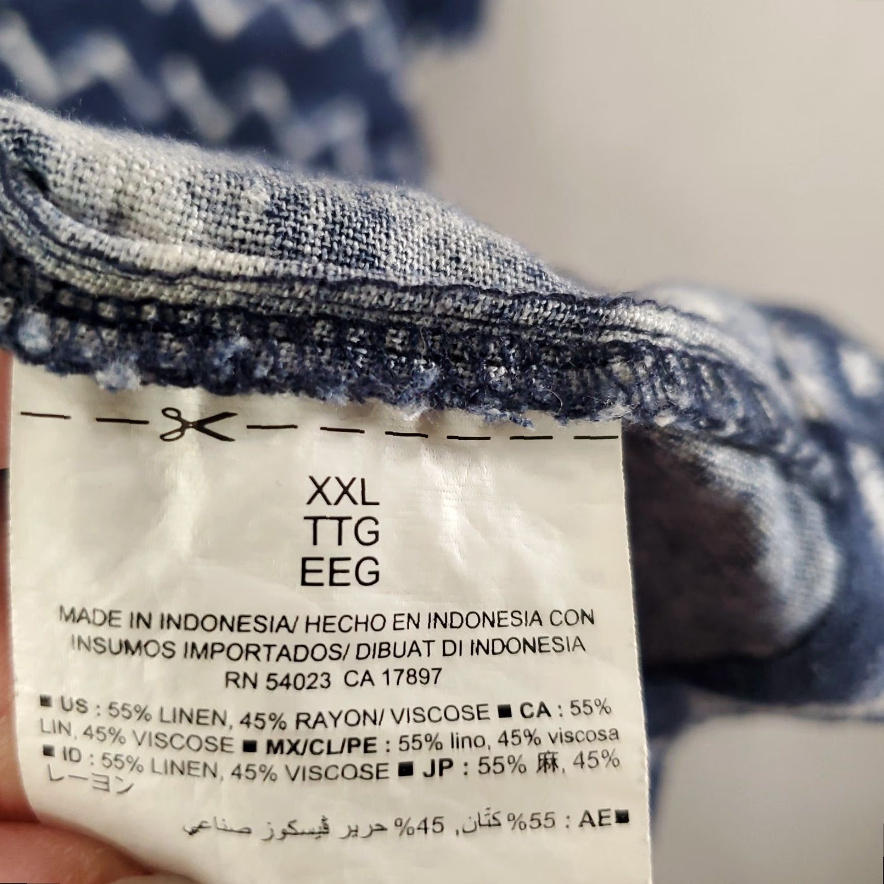 Old Navy Womens Linen Dress 2XL Blue Zig Zag Stripes XXL Pullover Shift Comfort Shirt Dress Womens Casual Beach Vintage Old Navy Classic 90s? Size XXL / US 16-18 / IT 52-54 - 6 Thumbnail