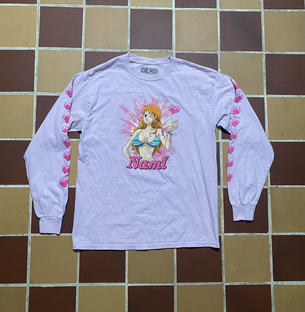Anime × Vintage Vintage Nami One Piece Long sleeve Heart Shirt Size US M / EU 48-50 / 2 - 2 Thumbnail