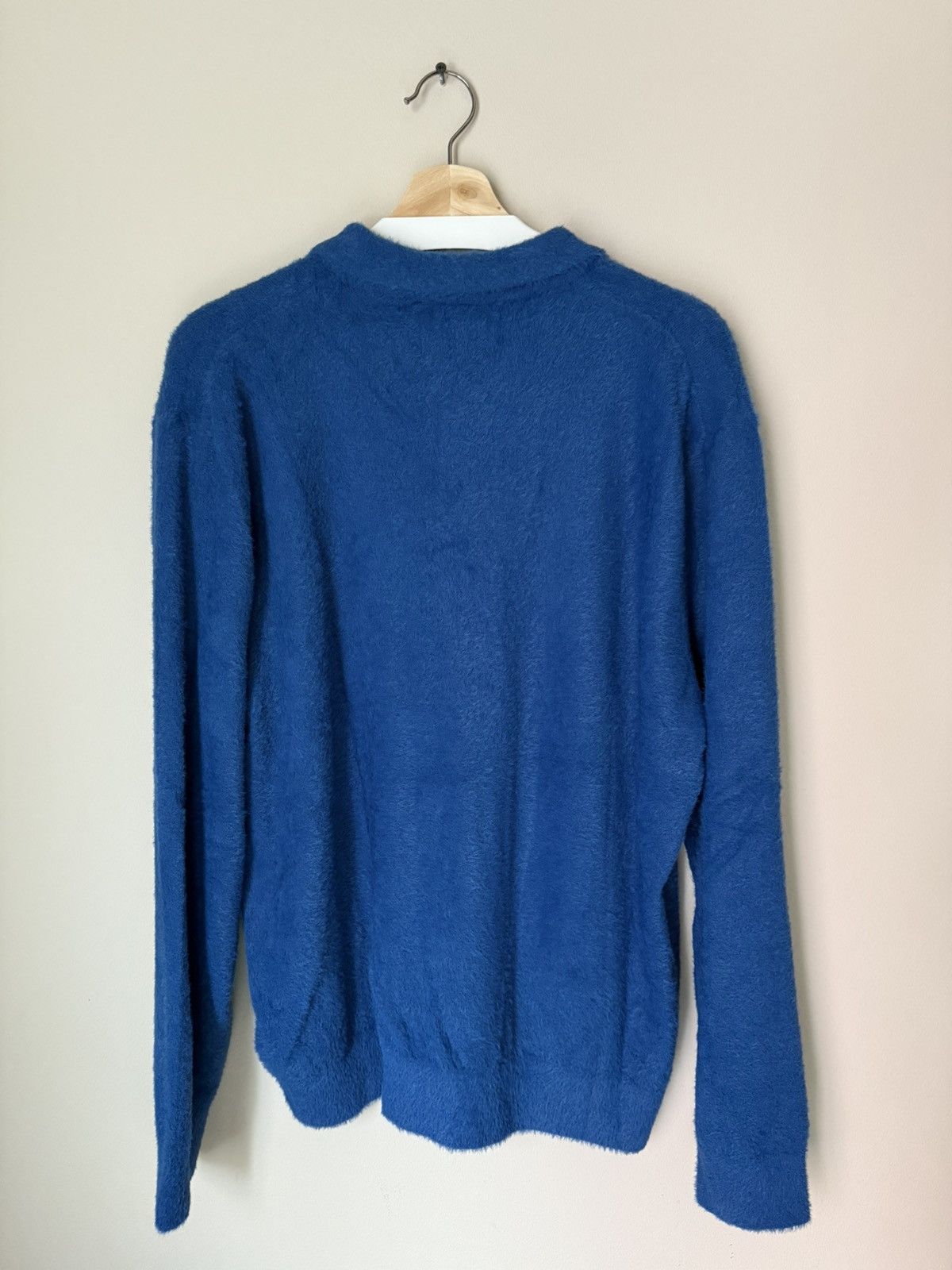 thisisneverthat Thisisneverthat Script Shaggy Knit Polo. Blue. Sweater Size US M / EU 48-50 / 2 - 9 Thumbnail