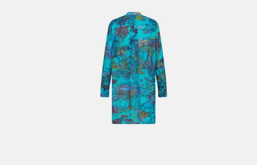 Dior o1w1db10824 Cotton Voile Blouse in Multicolor Size M / US 6-8 / IT 42-44 - 2 Thumbnail