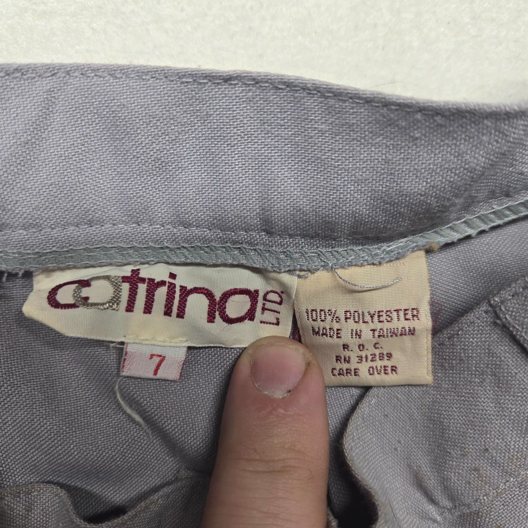 Vintage Catrina Pants Solid Gray Adult Women's Size 7 Belt Loops Women’s Gray Pants 7 Size 28" / US 6 / IT 42 - 3 Thumbnail