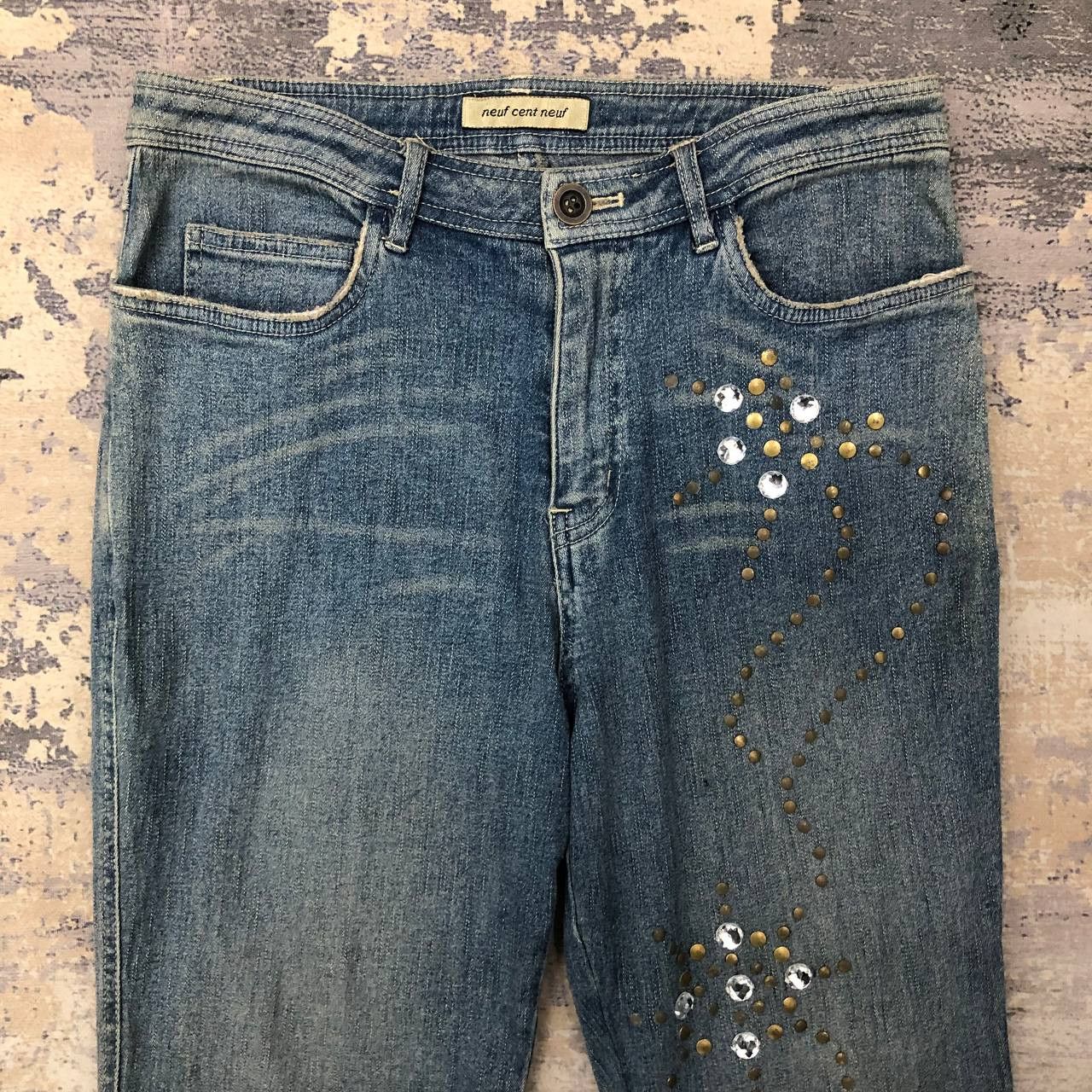 Japanese Brand P809 NEUF CENT NEUF FLARED JEANS Size 29" - 3 Thumbnail