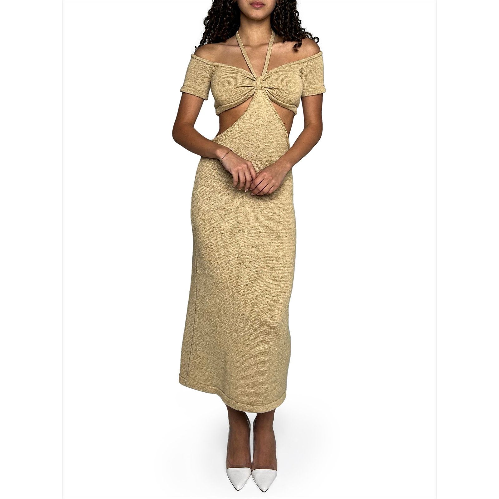 Cult Gaia Brown knitted maxi dress | Grailed
