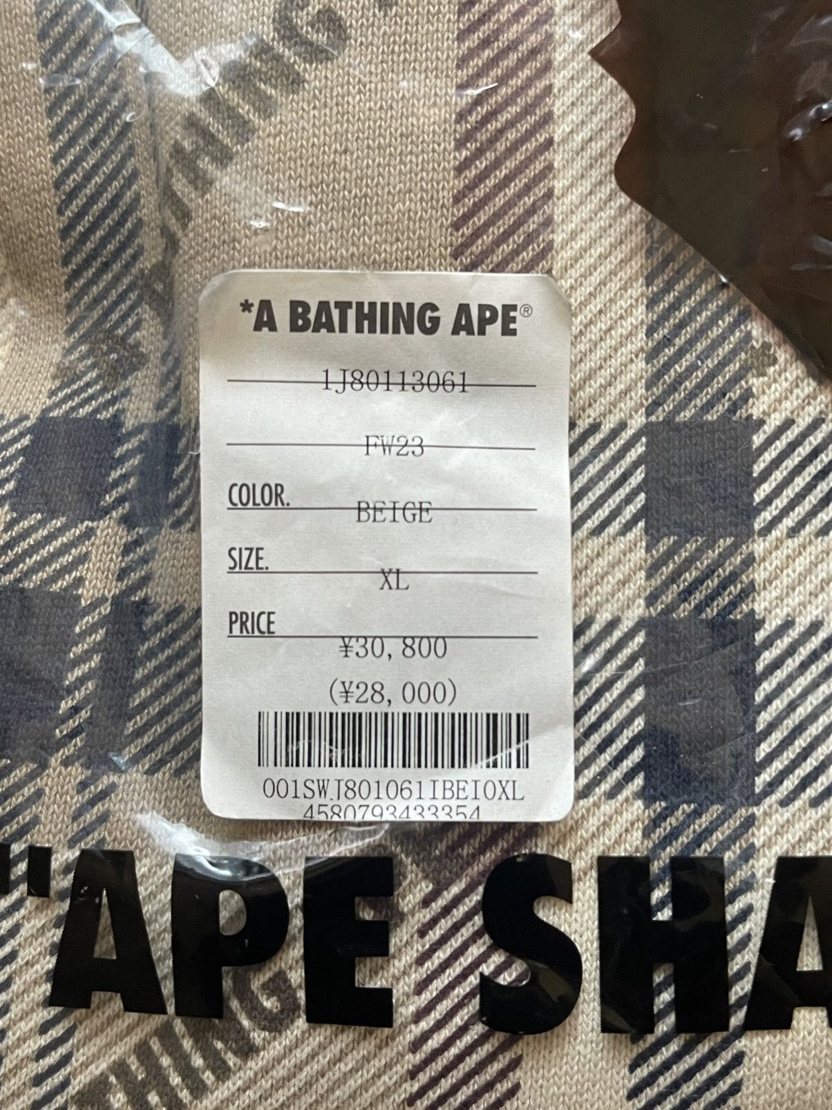 Bape BAPE A Bathing Ape Logo Check Pattern Crewneck Size US XL / EU 56 / 4 - 3 Thumbnail