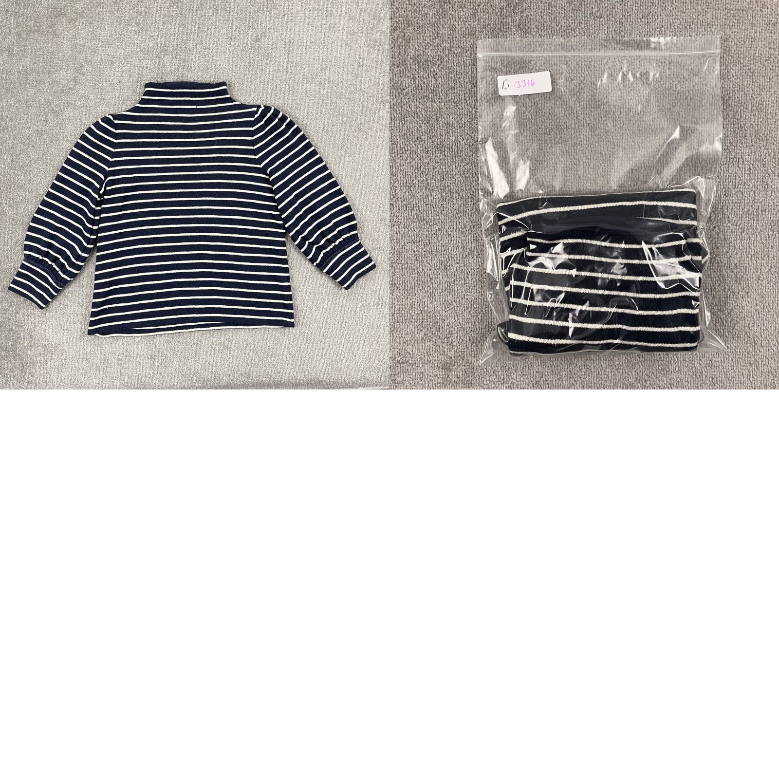 Madewell Madewell Mockneck Sweater Top Striped Womens XS Knits Pullover Gathered Sleeve Dark Nightfall Blue Casual Womens XS Size XS / US 0-2 / IT 36-38 - 8 Thumbnail