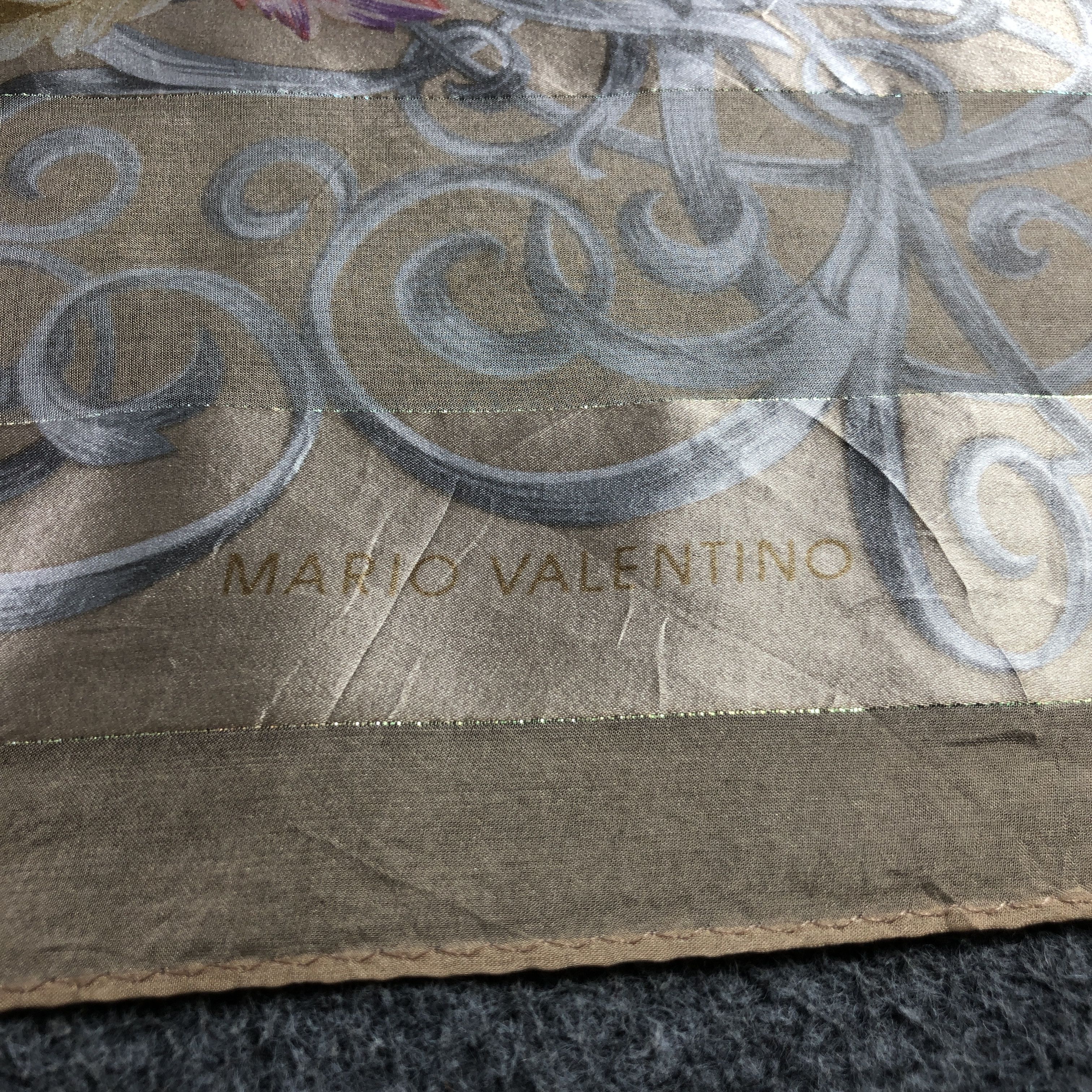 Mario Valentino Mario Valentino Floral Silk Scarf M1248 Size ONE SIZE - 4 Thumbnail