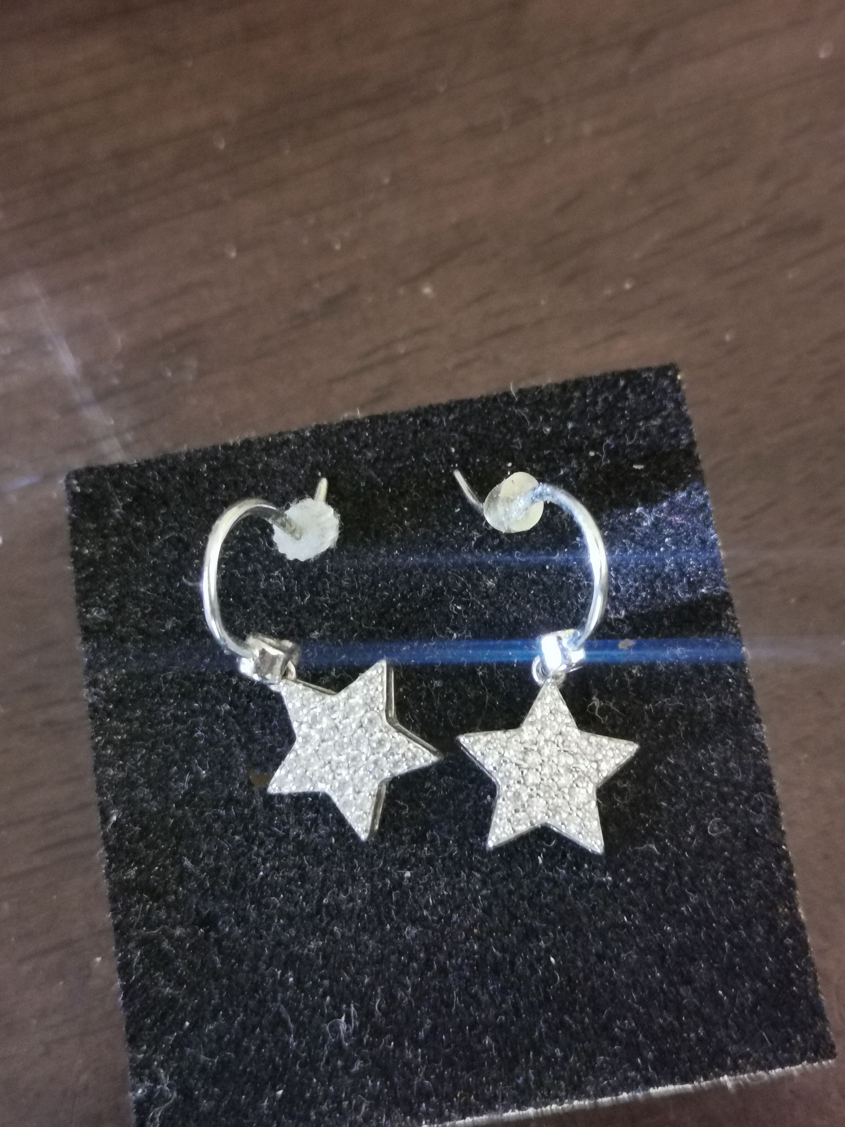 Jewelry Silver diamond star drop earrings Size ONE SIZE - 1 Preview