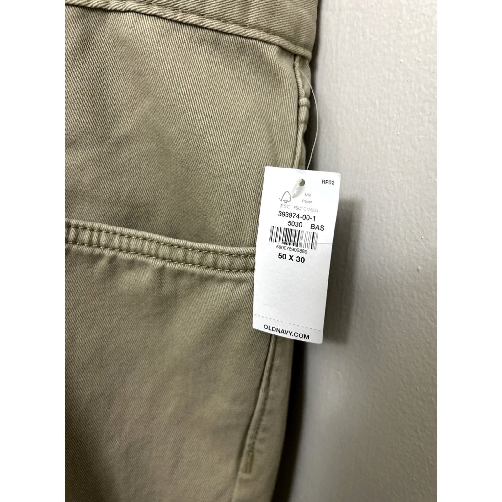 Old Navy VINTAGE Old Navy Boot Cut Pants Mens 50x30 Tan Khaki Built-In Tough NWT 5-Pocket Denim Cotton Casual Shirts? Size US 34 / EU 50 - 5 Thumbnail
