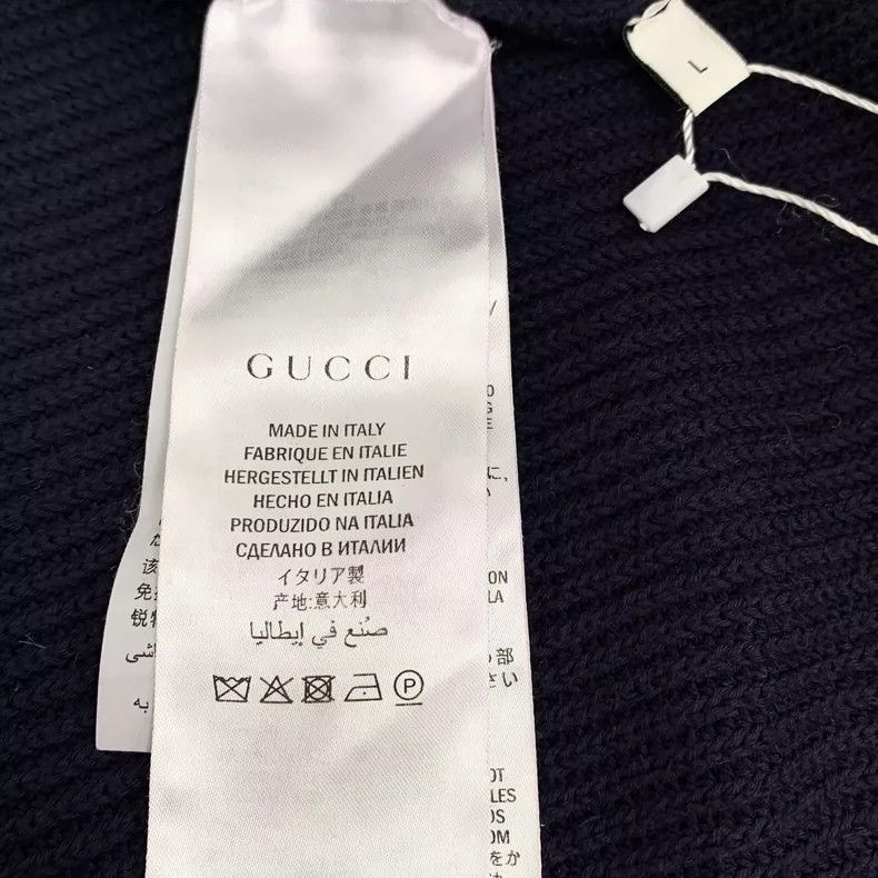 Gucci Gucci Black logo embroidered cotton V-neck single-breasted Size L / US 10 / IT 46 - 7 Thumbnail