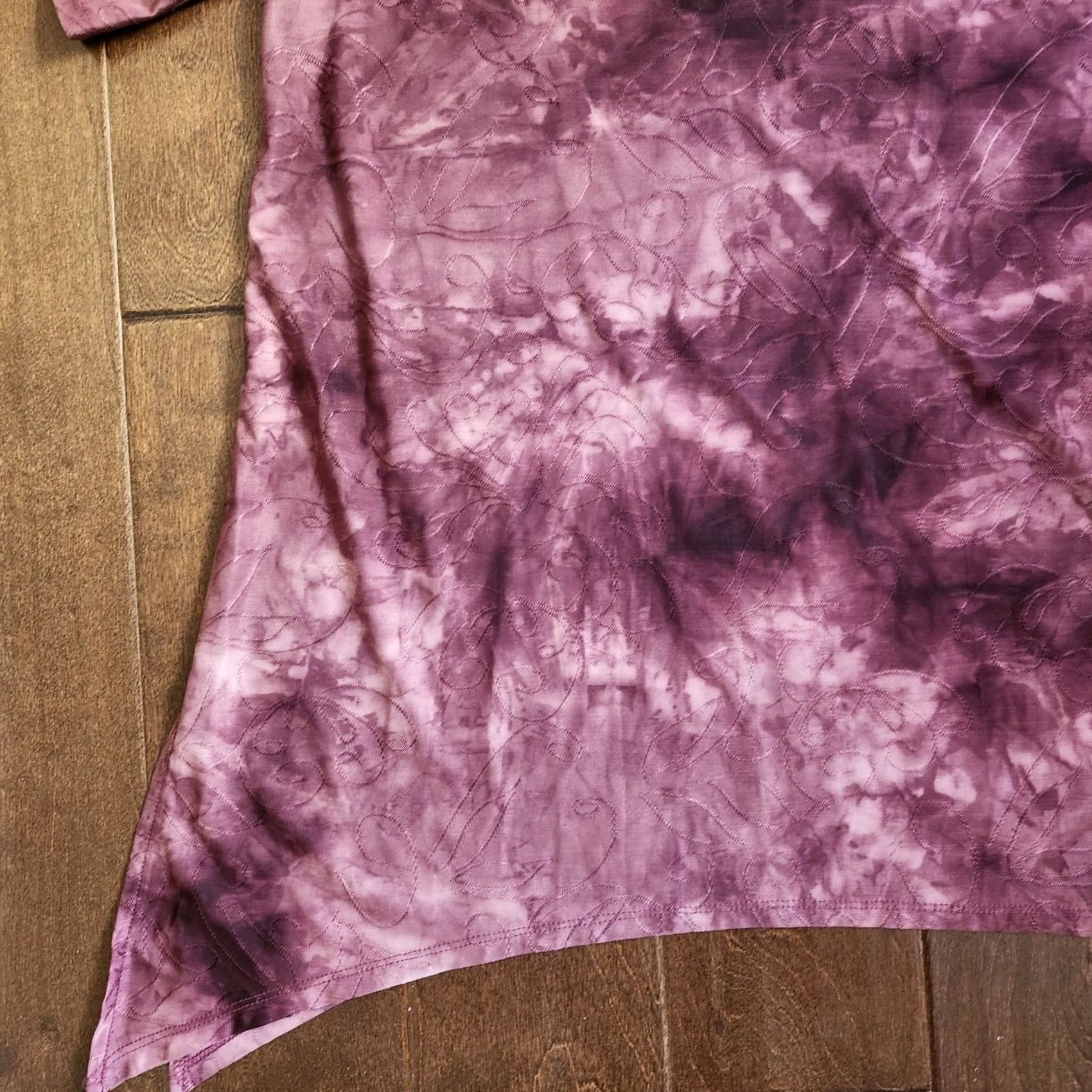 Alyx VINTAGE? (no) ALYX Blouse Women's Short Sleeve Purple Tie Dye Floral Pullover XL Casual Everyday Spring Summer Fall Womens Size XL / US 12-14 / IT 48-50 - 3 Thumbnail