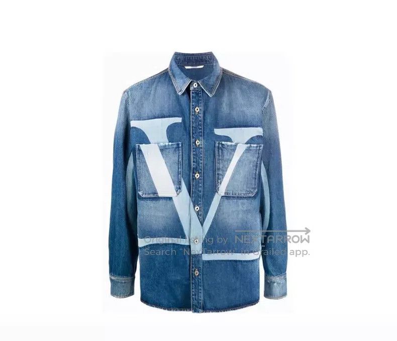 Valentino Valentino Denim shirt with big logo print Size US L / EU 52-54 / 3 - 2 Thumbnail
