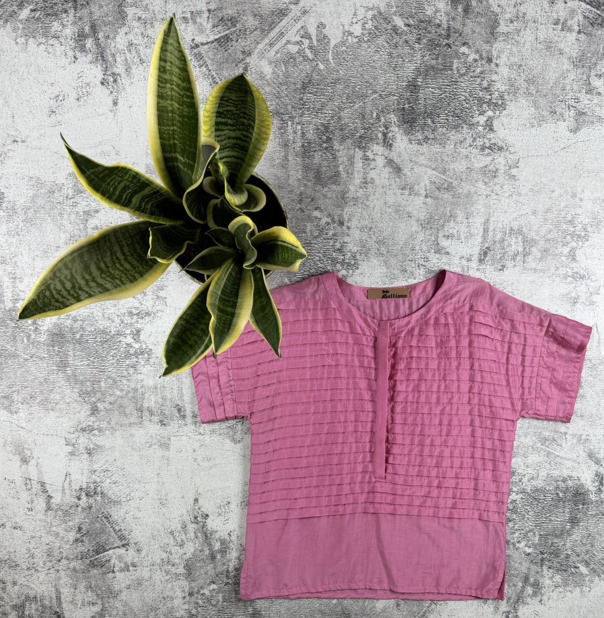 John Galliano John Galliano Rose Silk Striped Y2K Dress Shirt Blouse Top Size L / US 10 / IT 46 - 1 Thumbnail