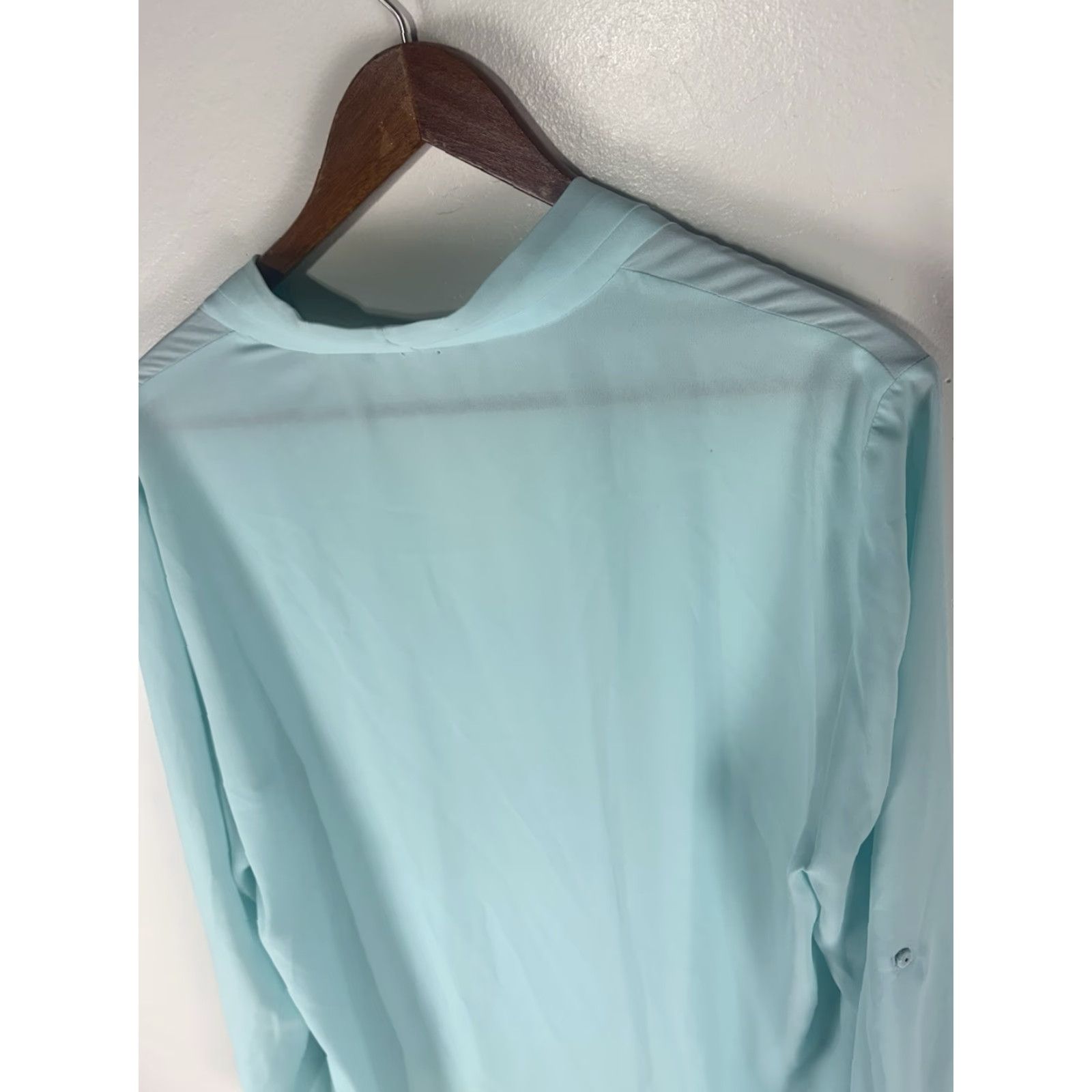 Vintage Tahari Teal Sheer Hi-Lo Roll Tab Sleeves Blouse Womens Size XL Size XL / US 12-14 / IT 48-50 - 5 Thumbnail