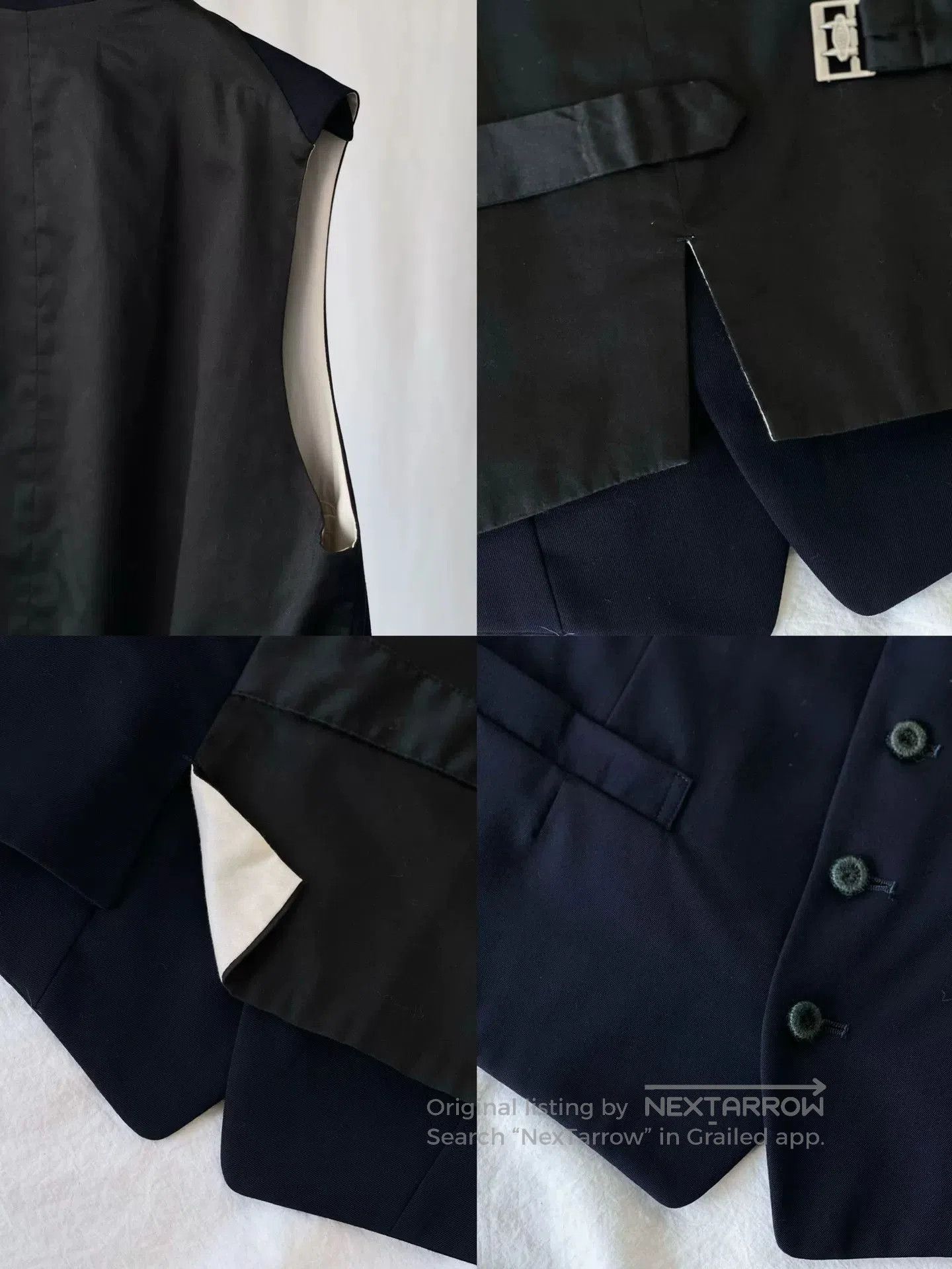 Y's for Men Navy Wool Vest for Unisex Styling. Size M / US 6-8 / IT 42-44 - 7 Thumbnail