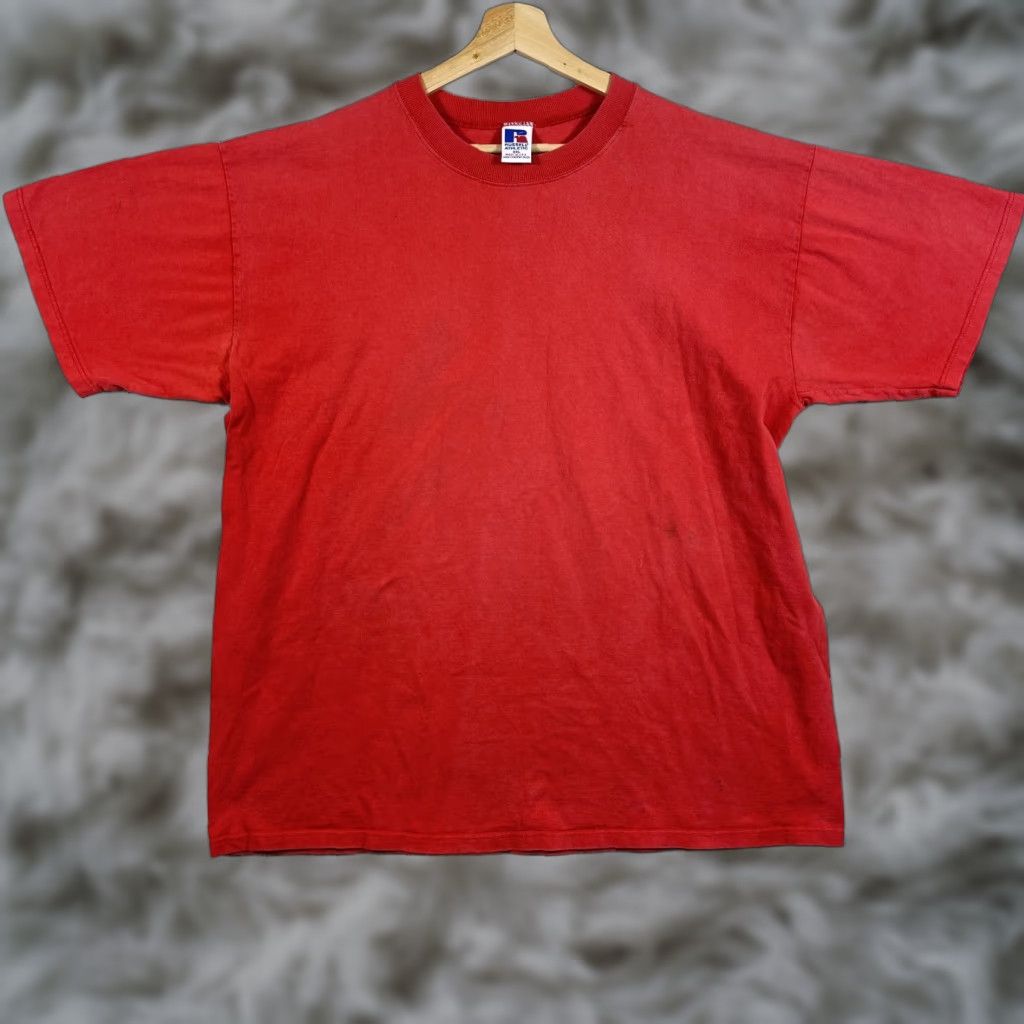 Russell Athletic VINTAGE Russell Athletic T Shirt Mens 2XL Red Blank 90s Tee Y2K USA YZY Faded Size US XXL / EU 58 / 5 - 1 Thumbnail