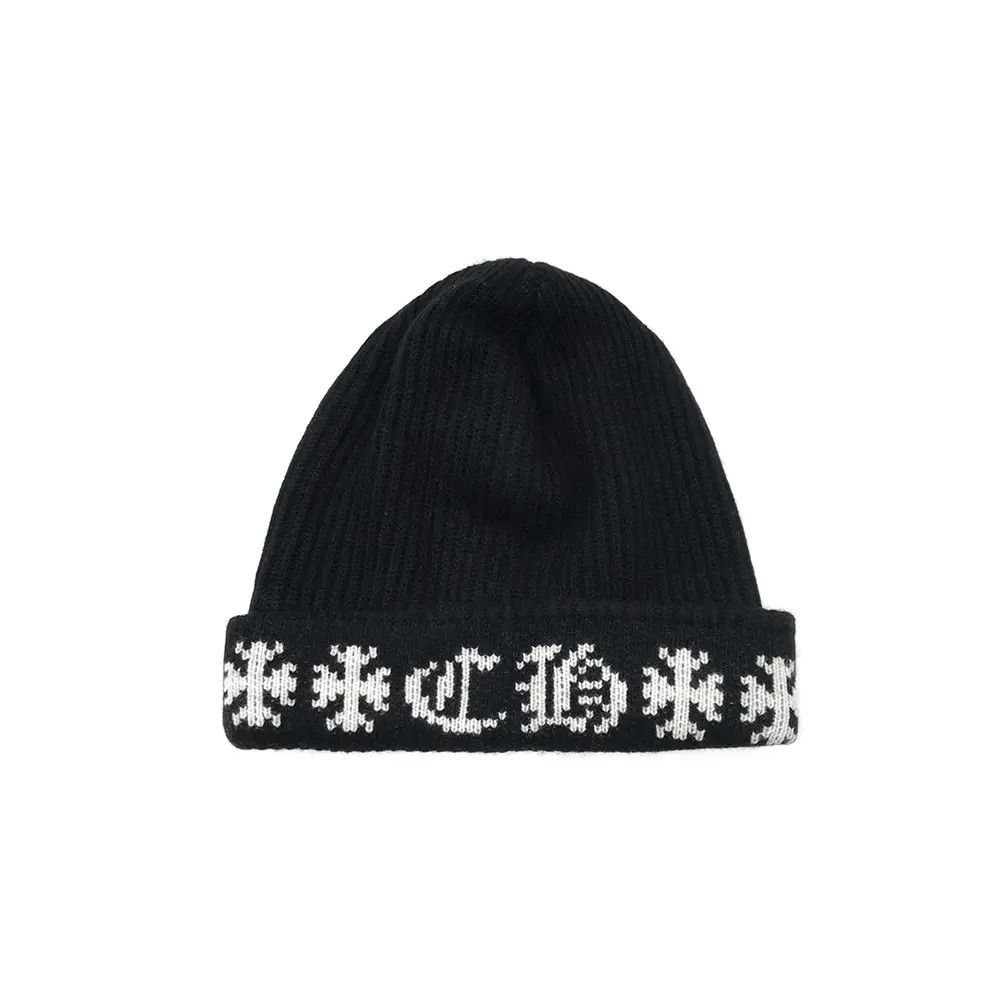 Chrome Hearts Chrome Hearts Cashmere CH Cross LOGO Black Beanie Size ONE SIZE - 1 Thumbnail