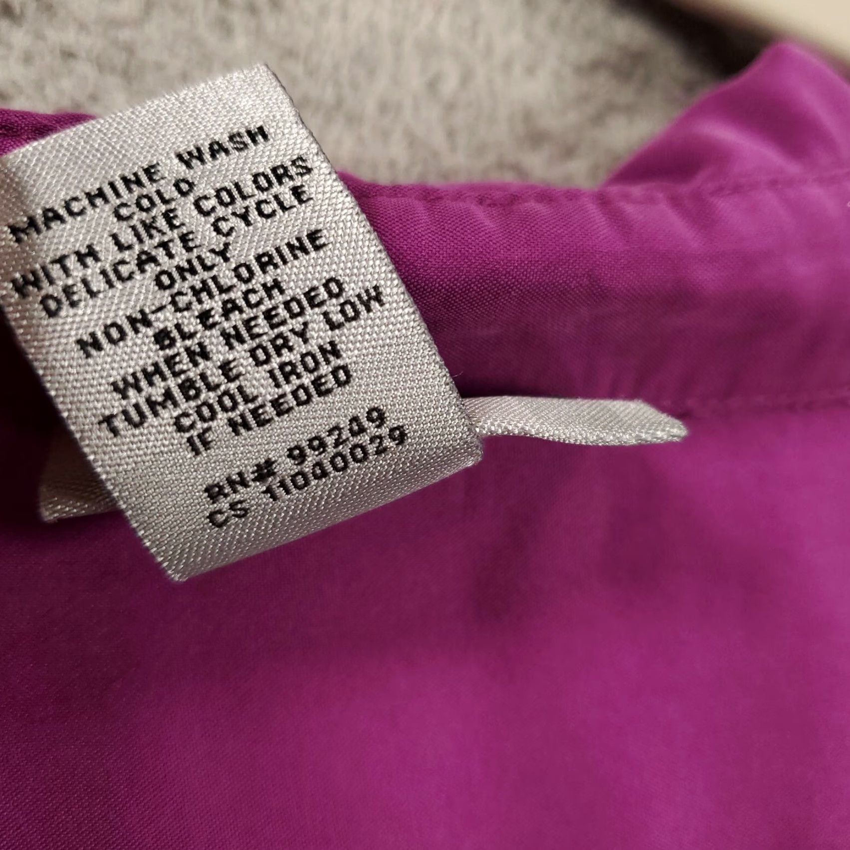 Vintage Catherines Shirt 5X Purple Roll Tab Sleeve Collared Button Solid Modal Polyester Blend Pockets All Seasons Size XXL / US 16-18 / IT 52-54 - 5 Thumbnail