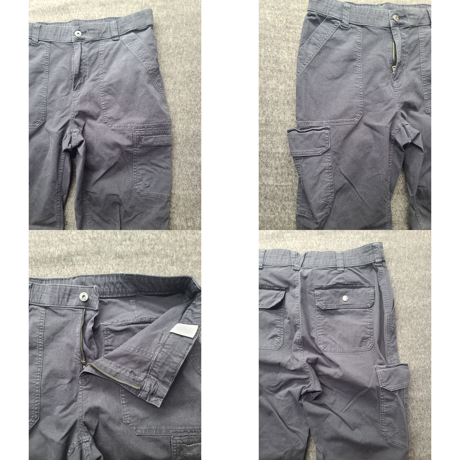 Vintage Duluth Regular Fit Pants Women's 12x28 Cargo Straight Rise High Inseam 28 in Gray Cotton Spandex Size 34" / US 12 / IT 48 - 8 Thumbnail