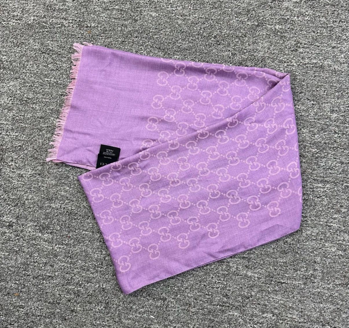 Gucci Gucci Double G Wool Reversible Purple Scarf K12 Size ONE SIZE - 3 Thumbnail