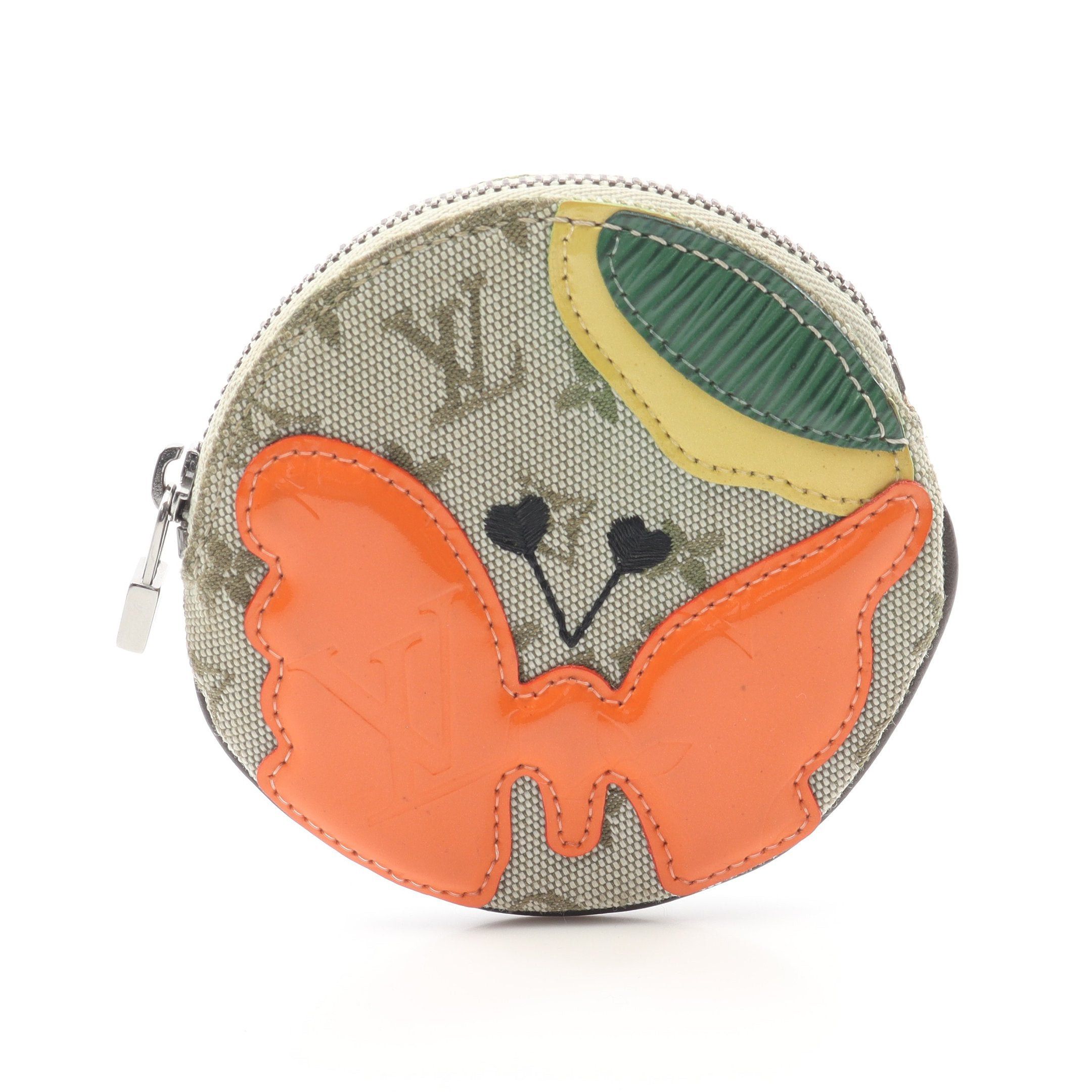 Louis Vuitton Louis Vuitton Conte De Fe Porte-Monnaie Ron Coin Purse Canvas Leather Khaki Green Orange Brown Size ONE SIZE - 1 Thumbnail