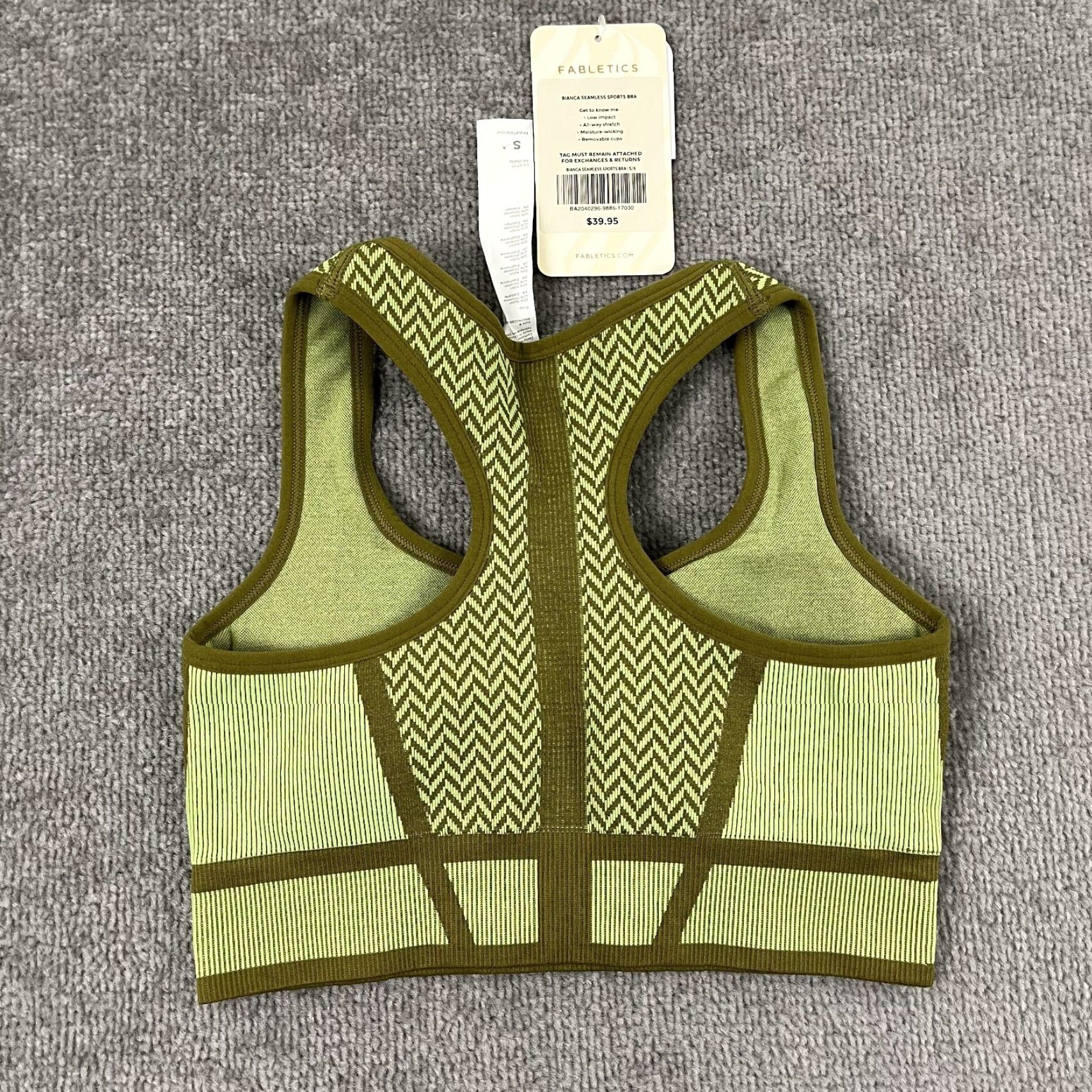 Fabletics Fabletics Bianca Seamless Sports Bra Womens Size 6 Small Green Padded Gym Yoga Size ONE SIZE - 7 Thumbnail