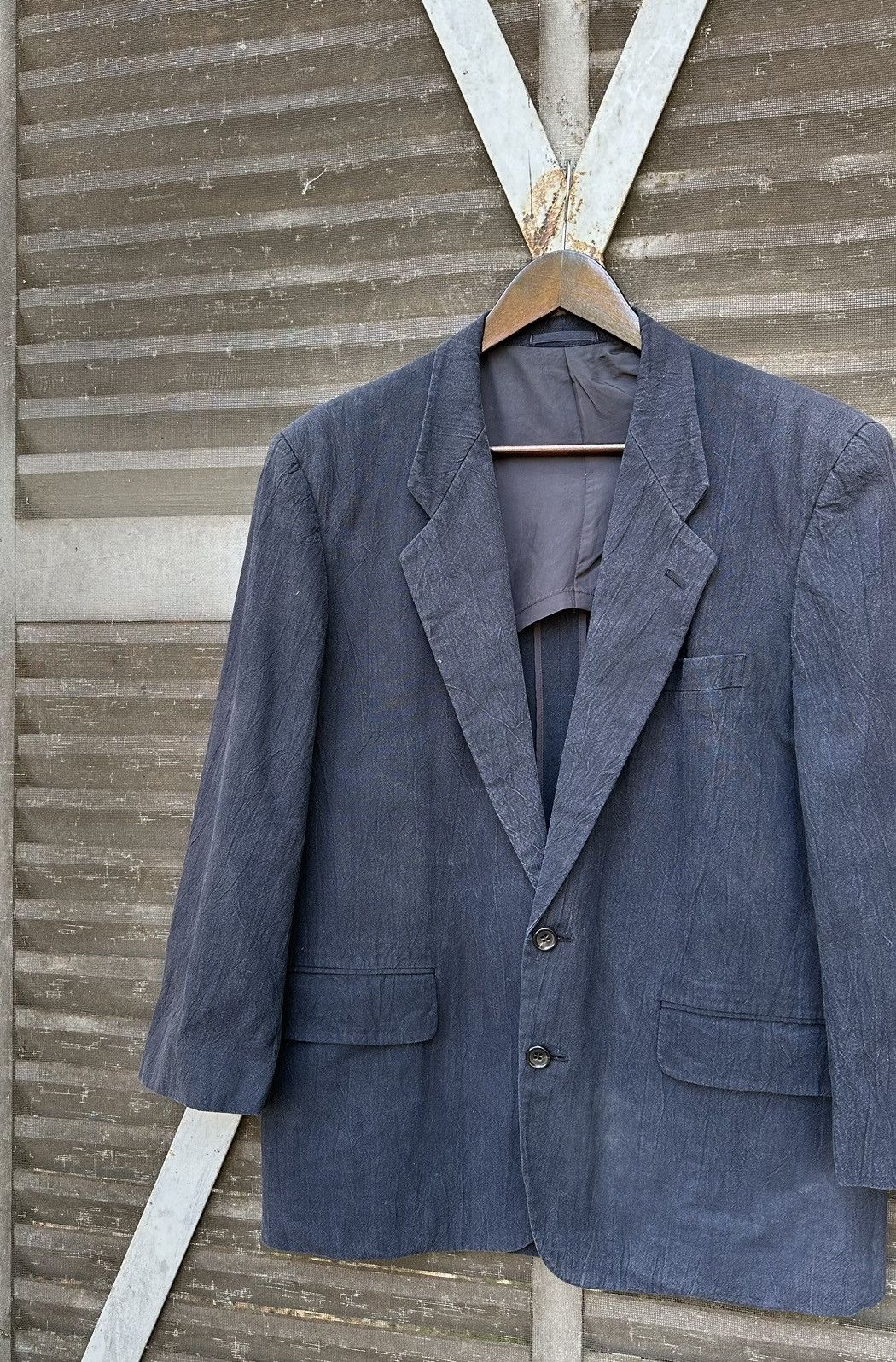 Comme des Garcons **grail**Vintage Comme Des Garcons Homme Faded Linen Jacket Size US S / EU 44-46 / 1 - 5 Thumbnail