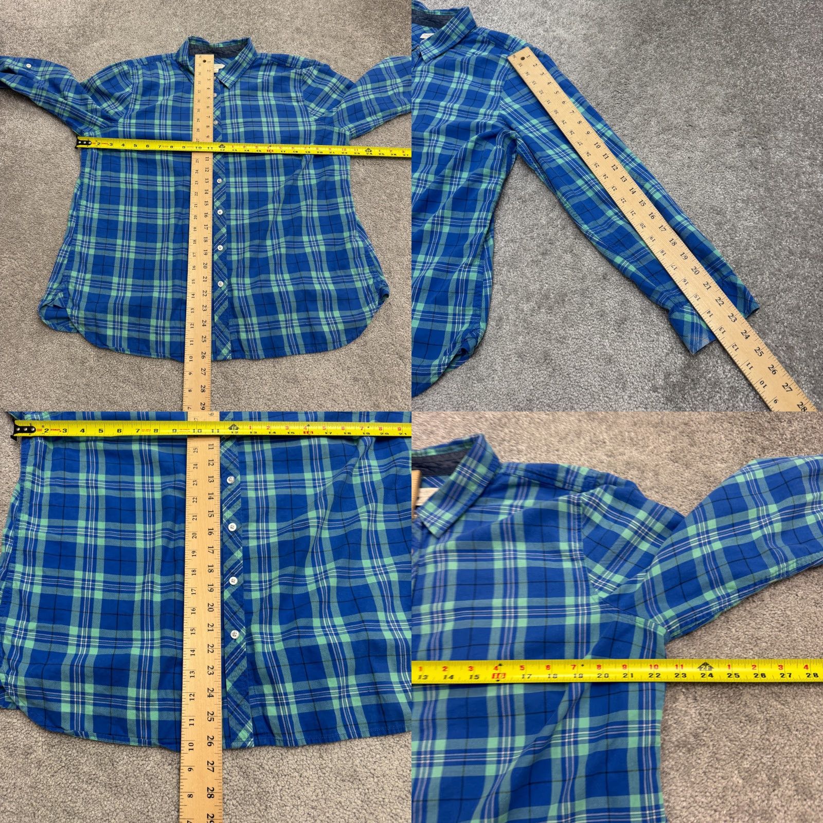 Talbots Talbots Shirt Women XL Blue Plaid Cotton Roll Tab Sleeve Button-Up Size XL / US 12-14 / IT 48-50 - 9 Thumbnail