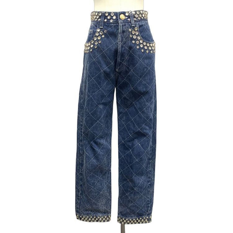 Gucci Gucci Crystal Quilted Jeans Size 26 Size 26" / US 2 / IT 38 - 1 Thumbnail